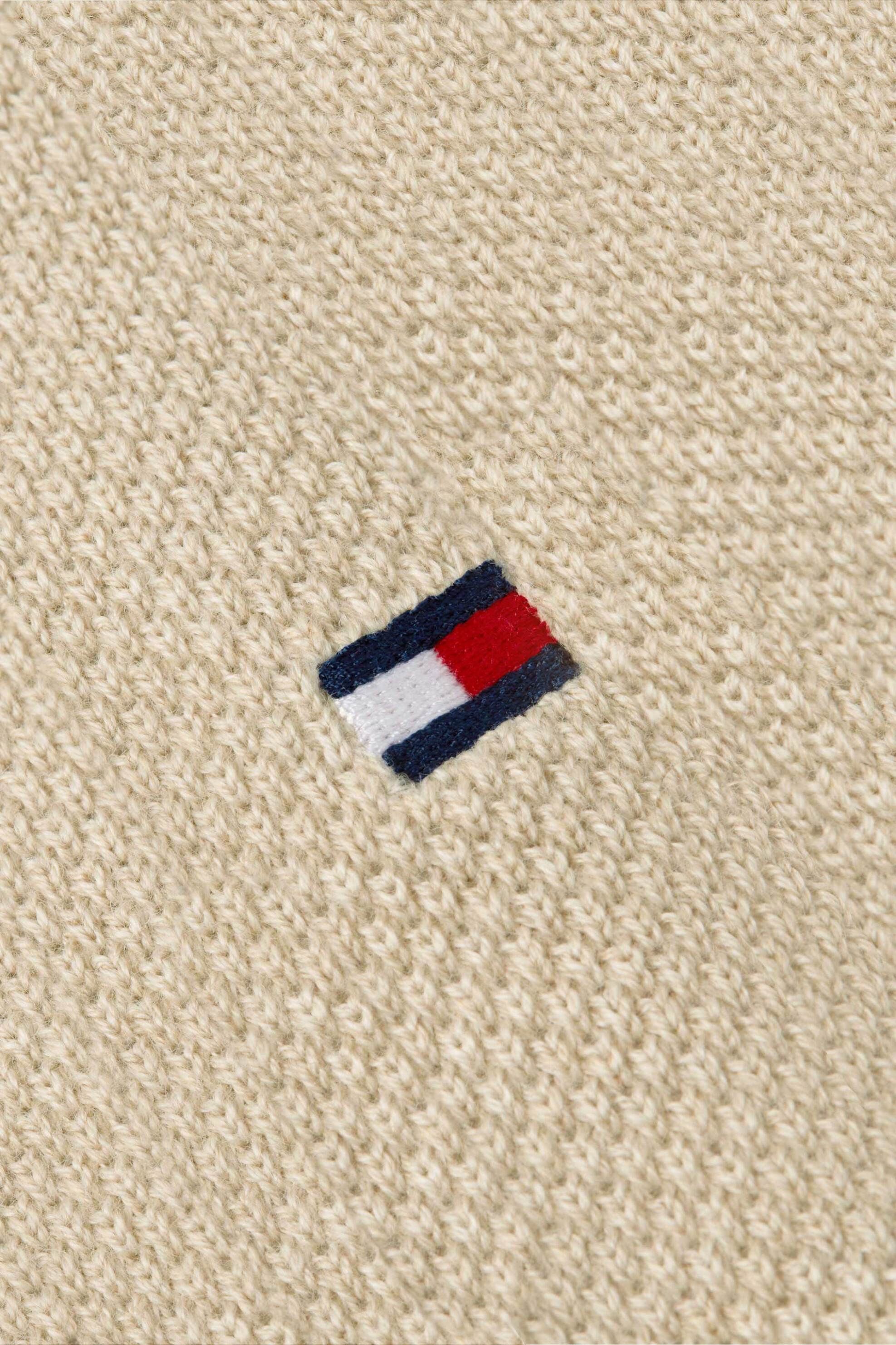Tommy Hilfiger Ανδρικό Πουλόβερ Textured με Κεντημένο Λογότυπο Regular Fit - Mw0Mw36347 Μπεζ