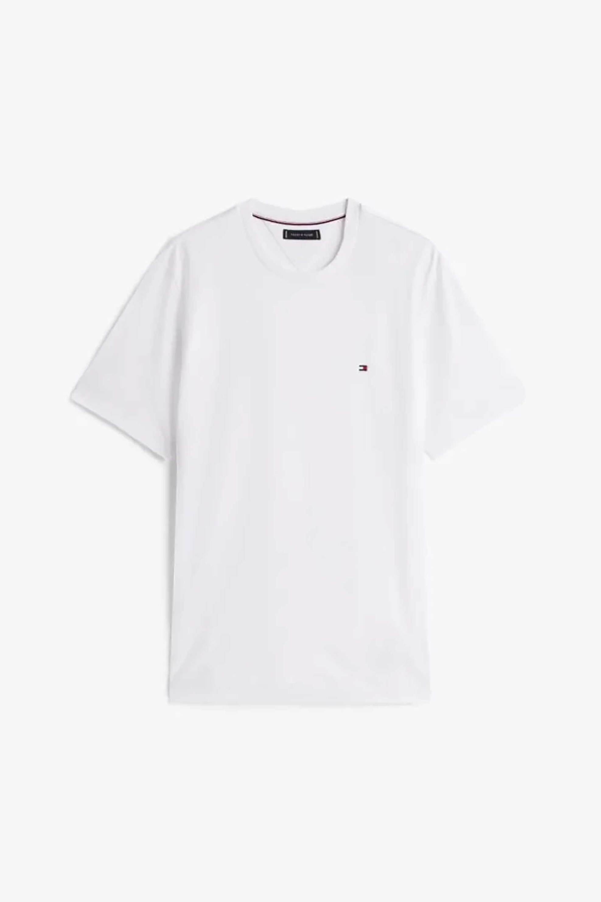Tommy Hilfiger Ανδρικό T-Shirt Μονόχρωμο Regular Fit - Mw0Mw37508 Λευκό