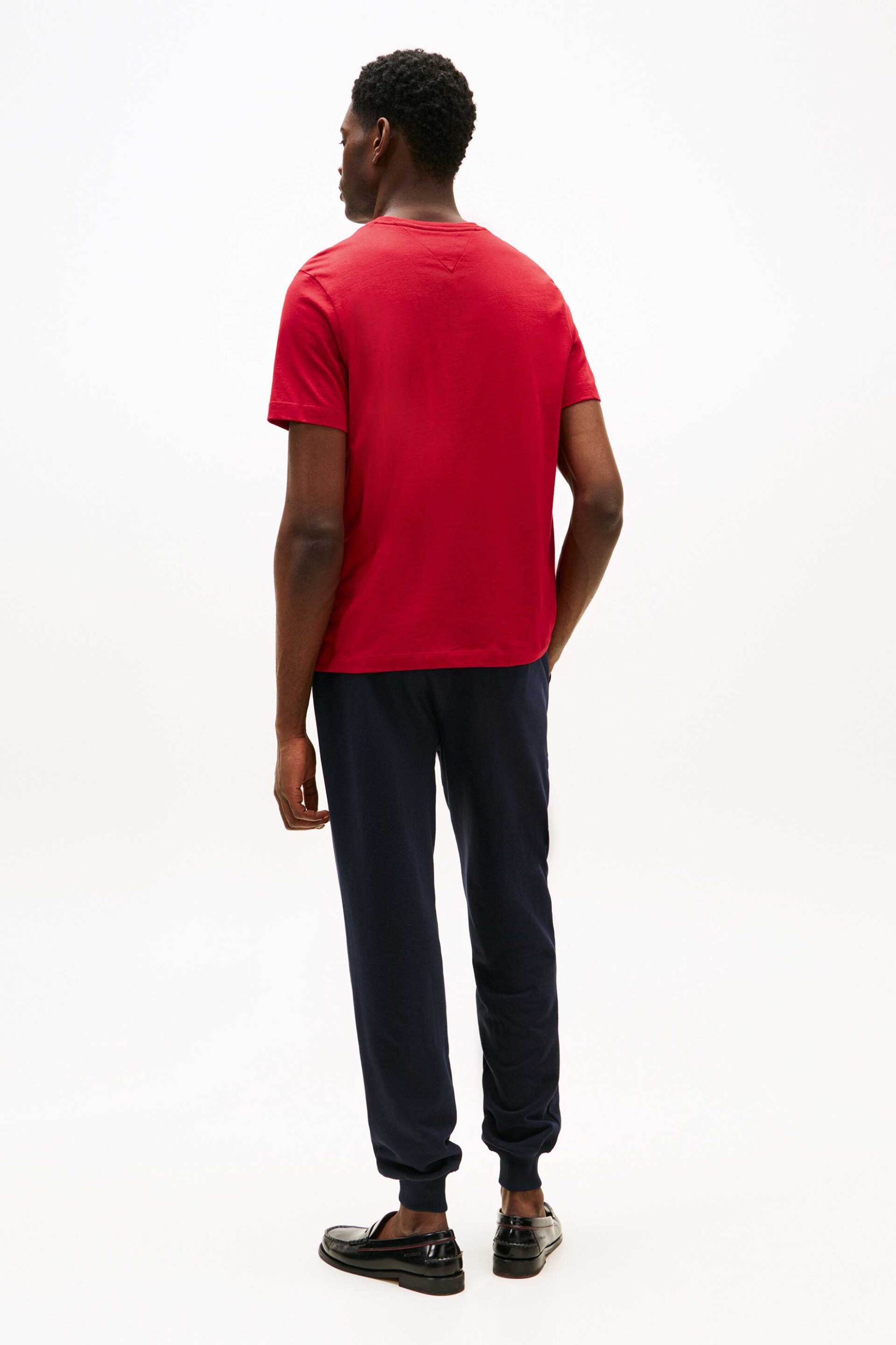 Tommy Hilfiger Ανδρικό T-Shirt με Λογότυπο Regular Fit - Mw0Mw39995 Κόκκινο