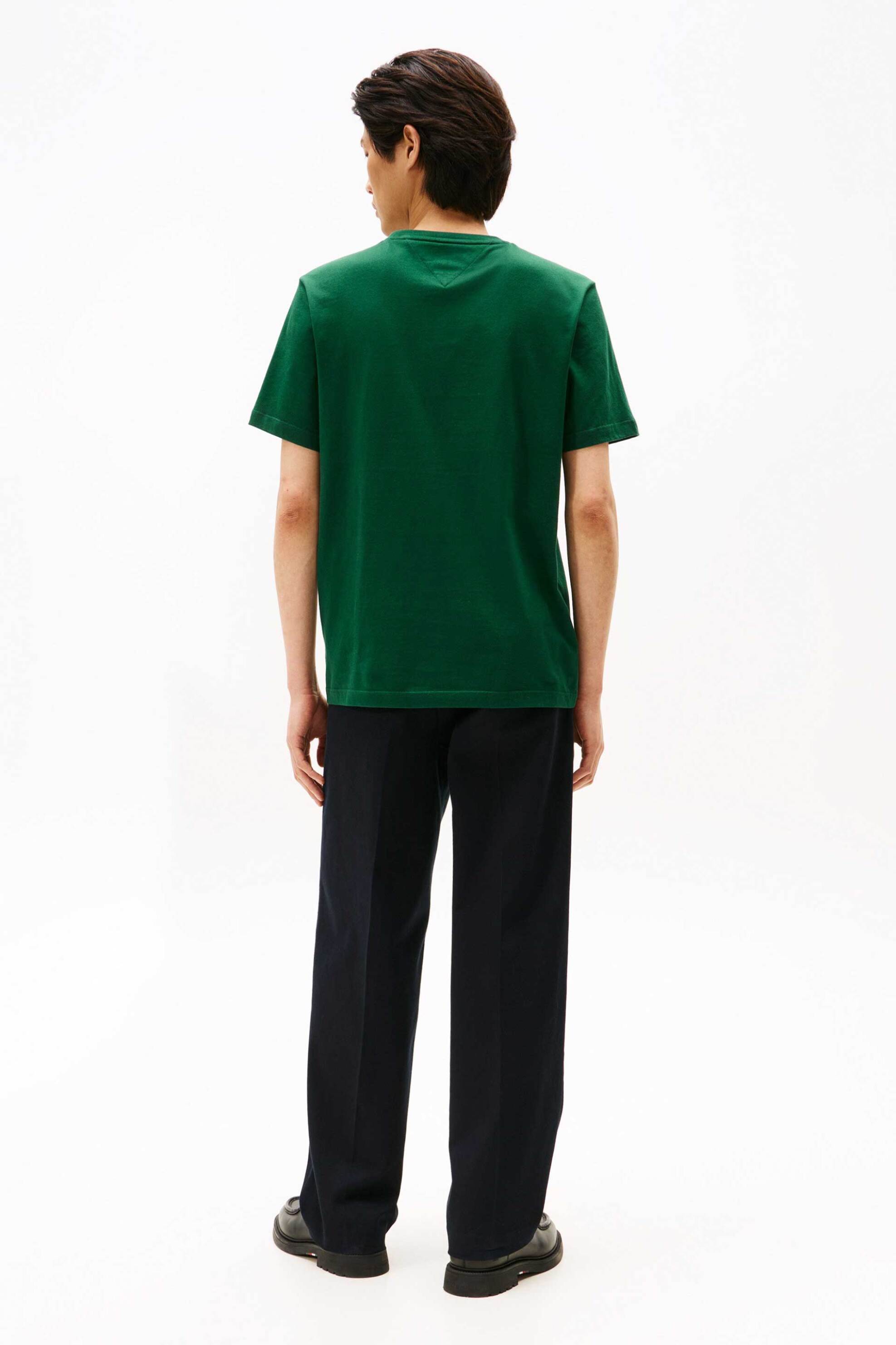 Tommy Hilfiger Ανδρικό T-Shirt με Λογότυπο Regular Fit - Mw0Mw39995 Κυπαρισσί