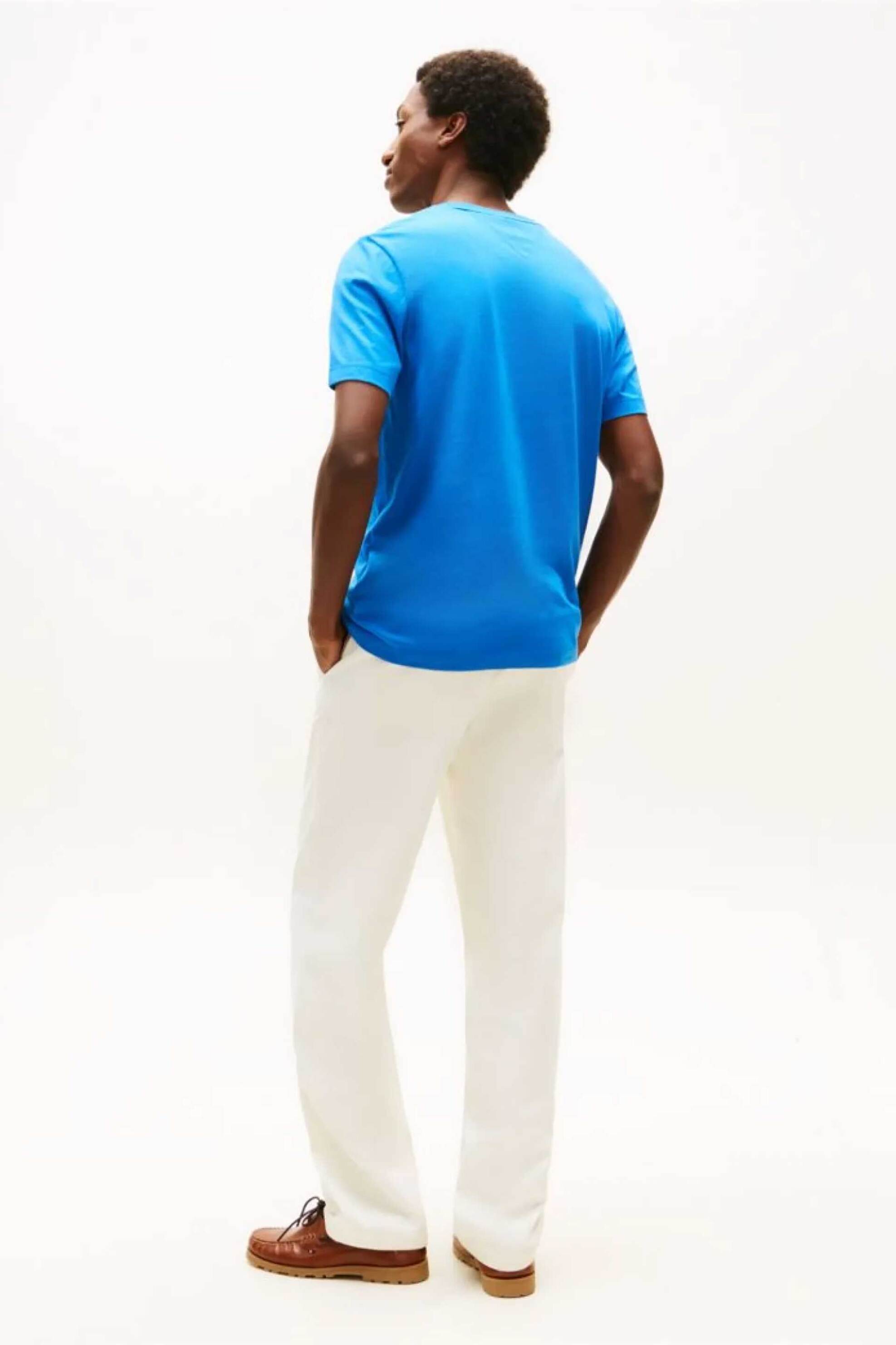 Tommy Hilfiger Ανδρικό T-Shirt με Λογότυπο Regular Fit - Mw0Mw39995 Μπλε
