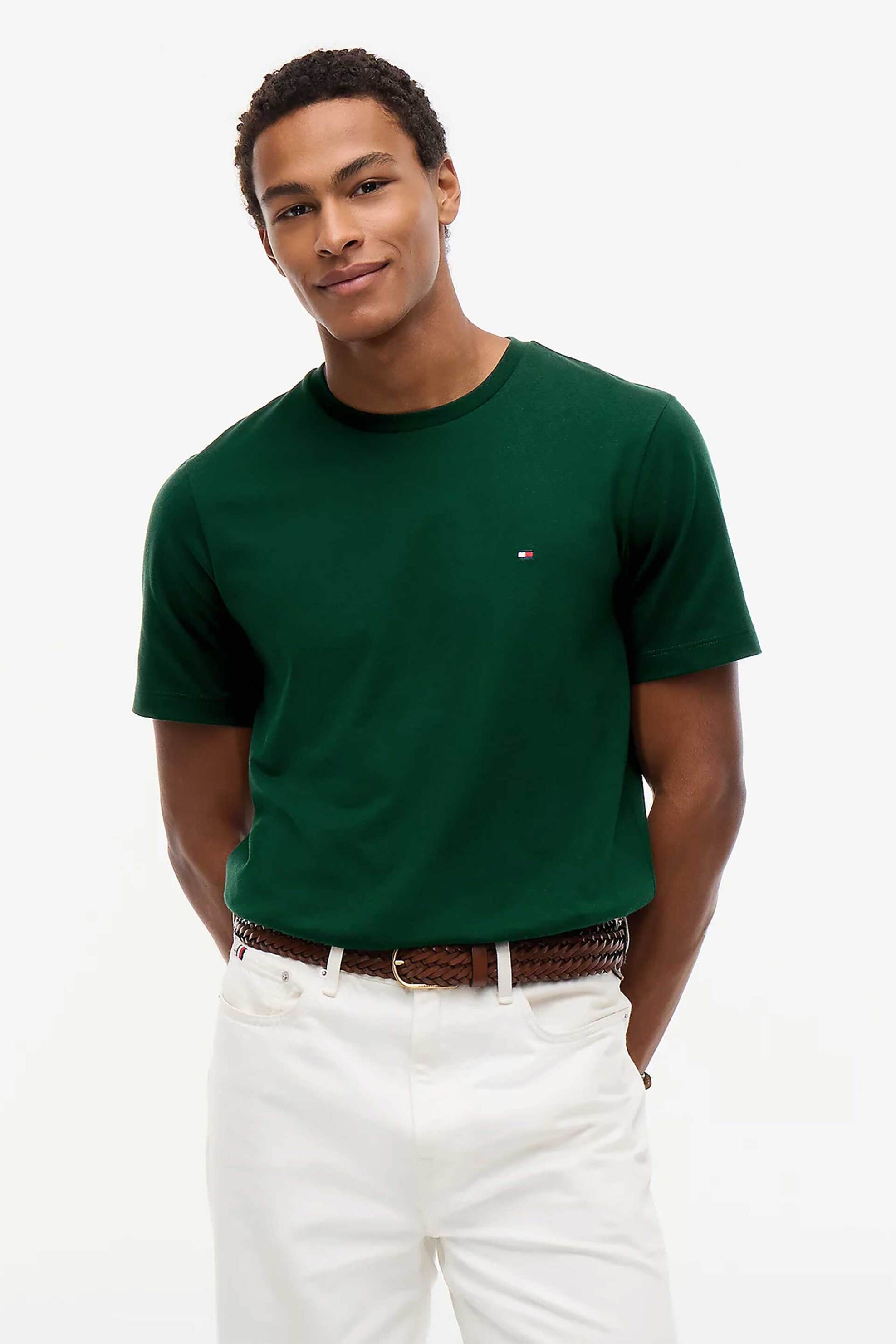 Tommy Hilfiger ανδρικό T-shirt με λογότυπο Regular Fit - MW0MW39995 Πράσινο