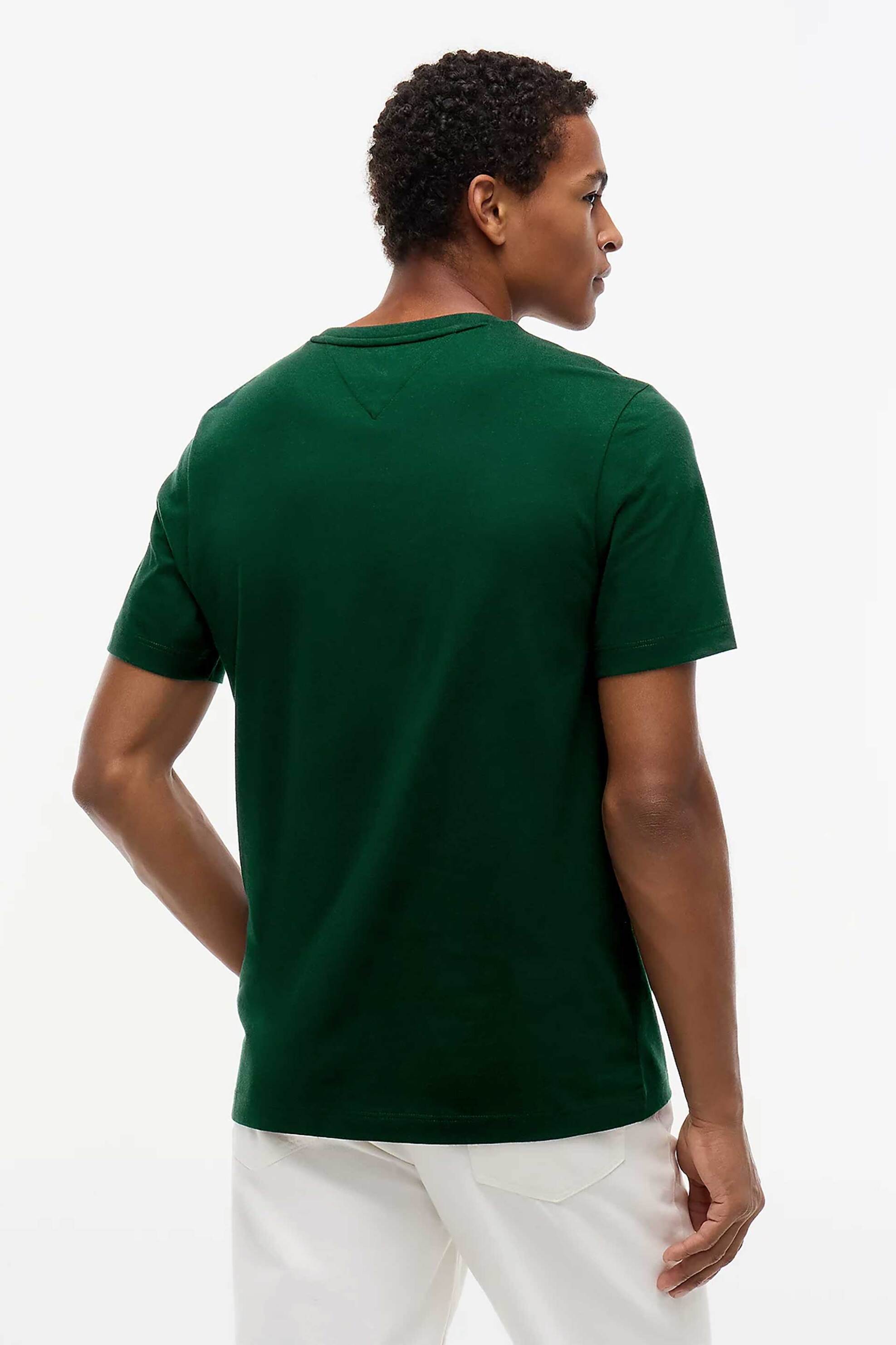 Tommy Hilfiger Ανδρικό T-Shirt με Λογότυπο Regular Fit - Mw0Mw39995 Πράσινο