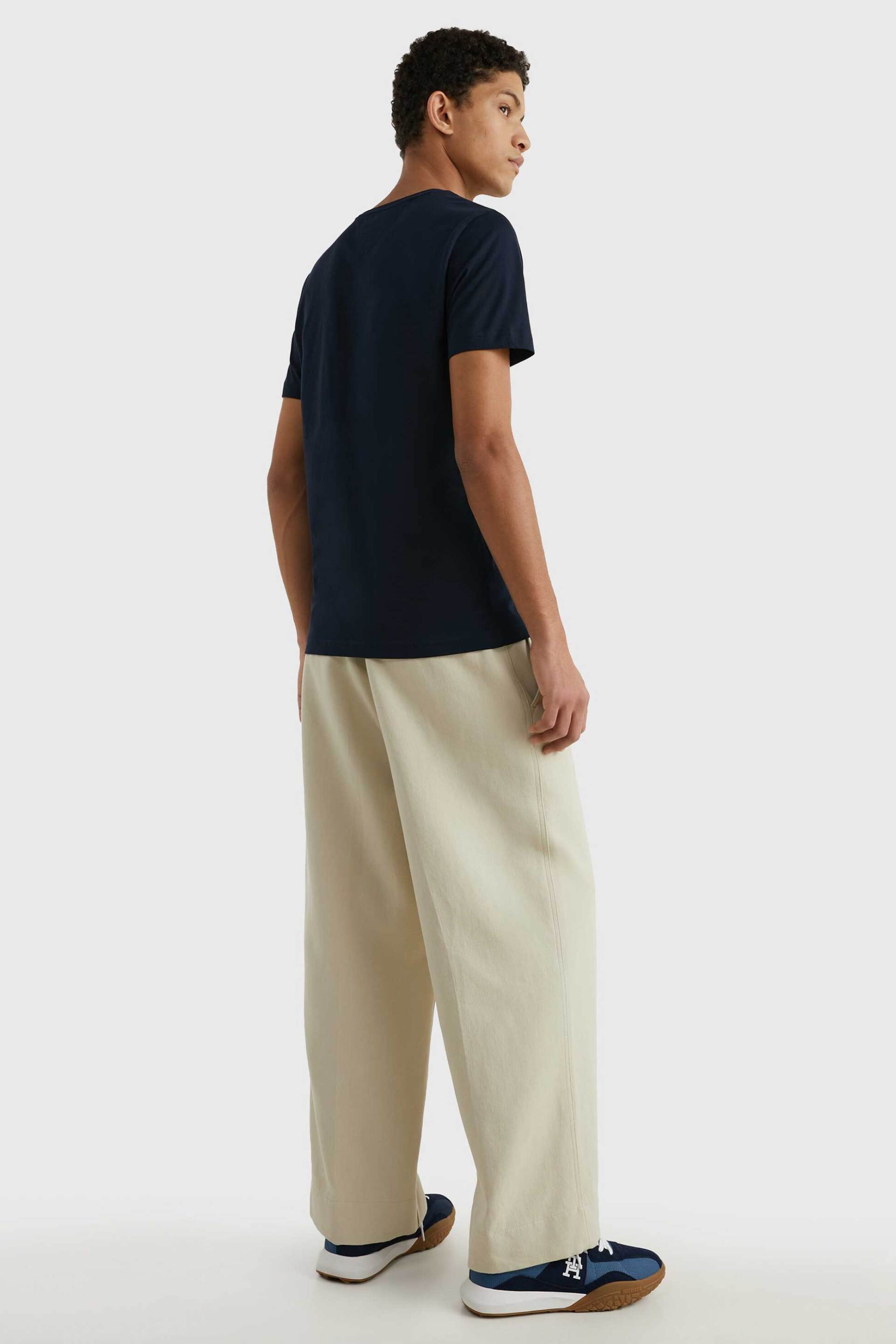 Tommy Hilfiger Ανδρικό T-Shirt με Λογότυπο Regular Fit - Mw0Mw11465 Μπλε Σκούρο