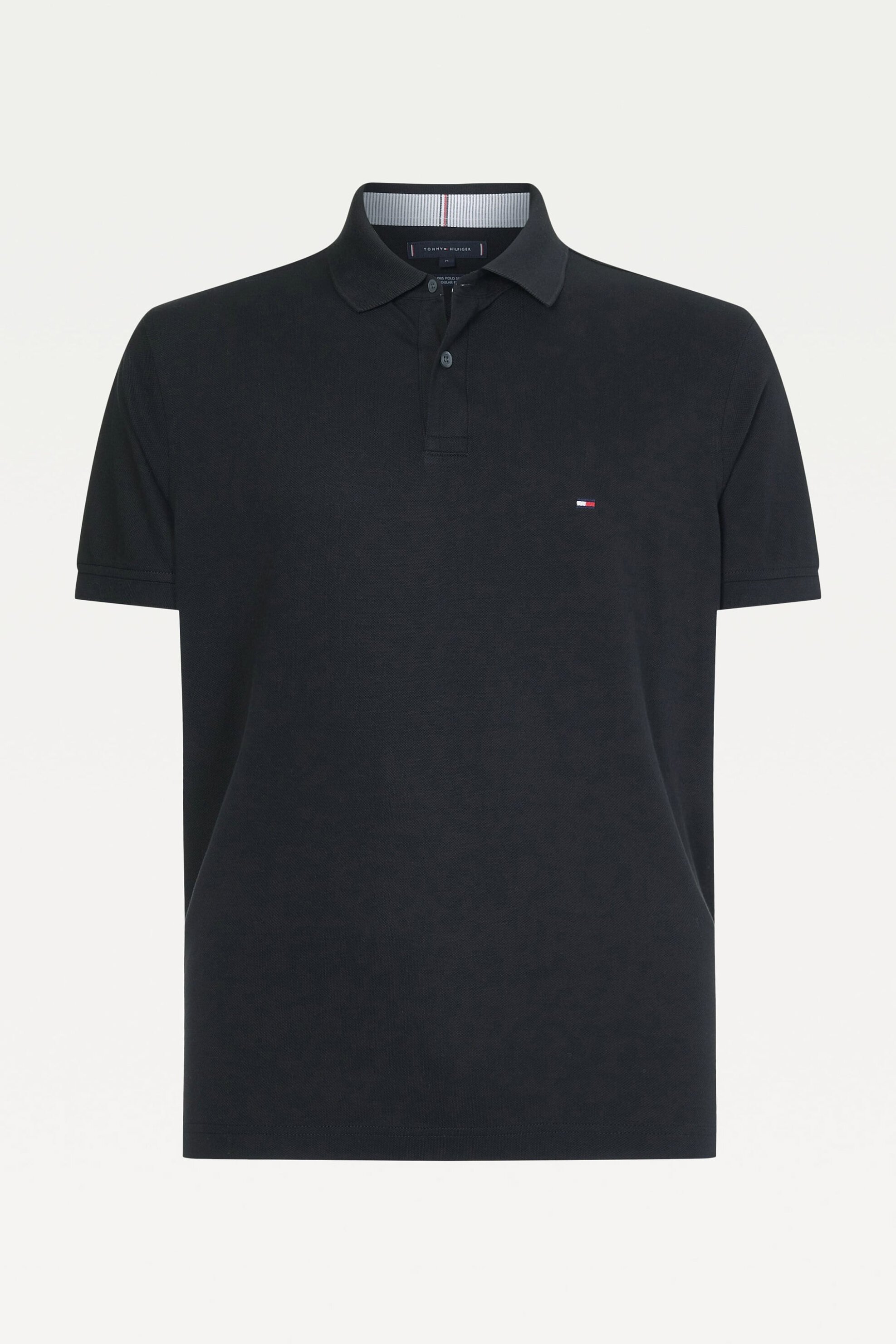 Tommy Hilfiger Ανδρική Μπλούζα Πόλο Πικέ με Κεντημένο Λογότυπο Regular Fit - Mw0Mw17770 Μαύρο