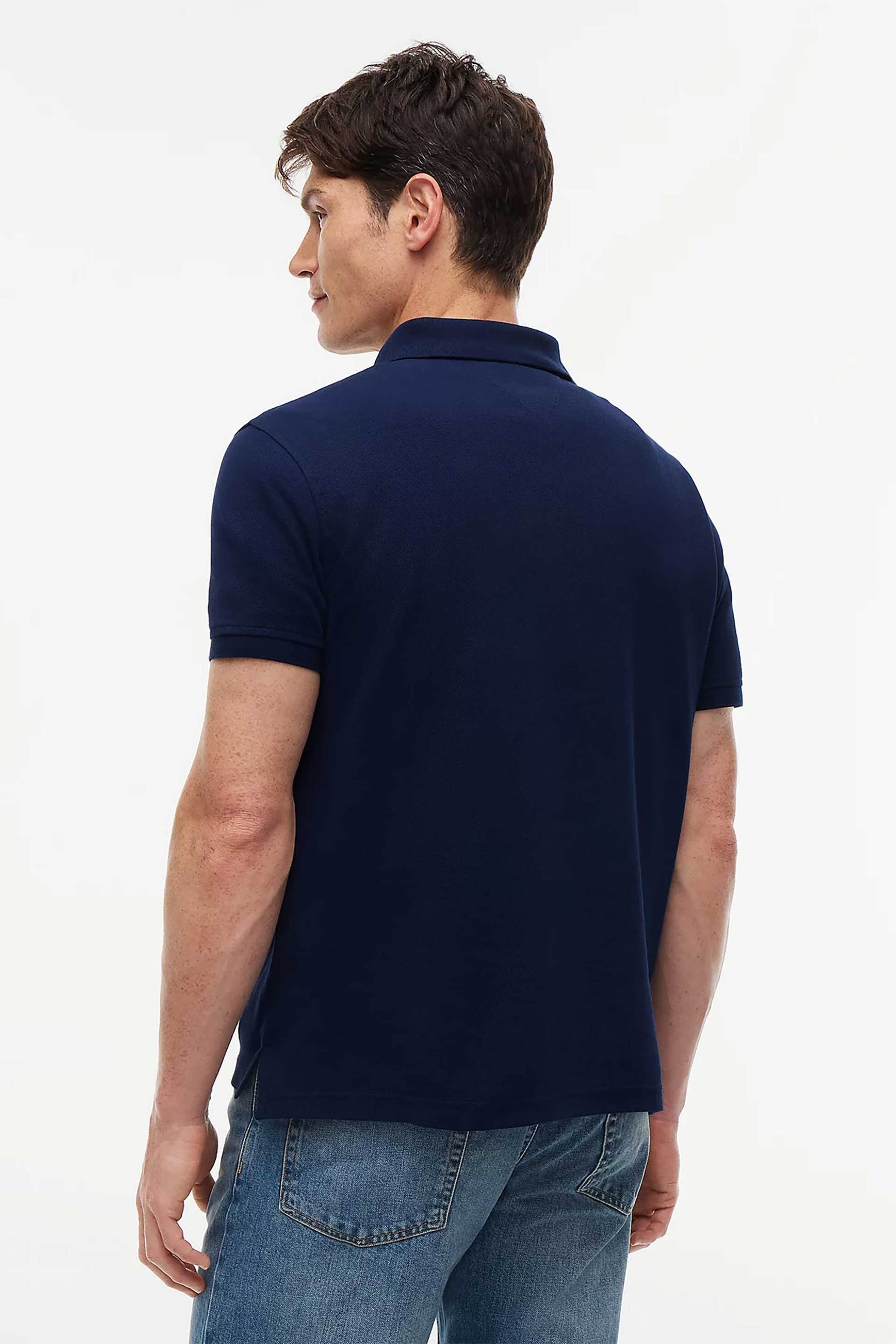 Tommy Hilfiger Ανδρική Μπλούζα Πόλο Πικέ με Κεντημένο Λογότυπο Regular Fit - Mw0Mw17770 Μπλε Navy