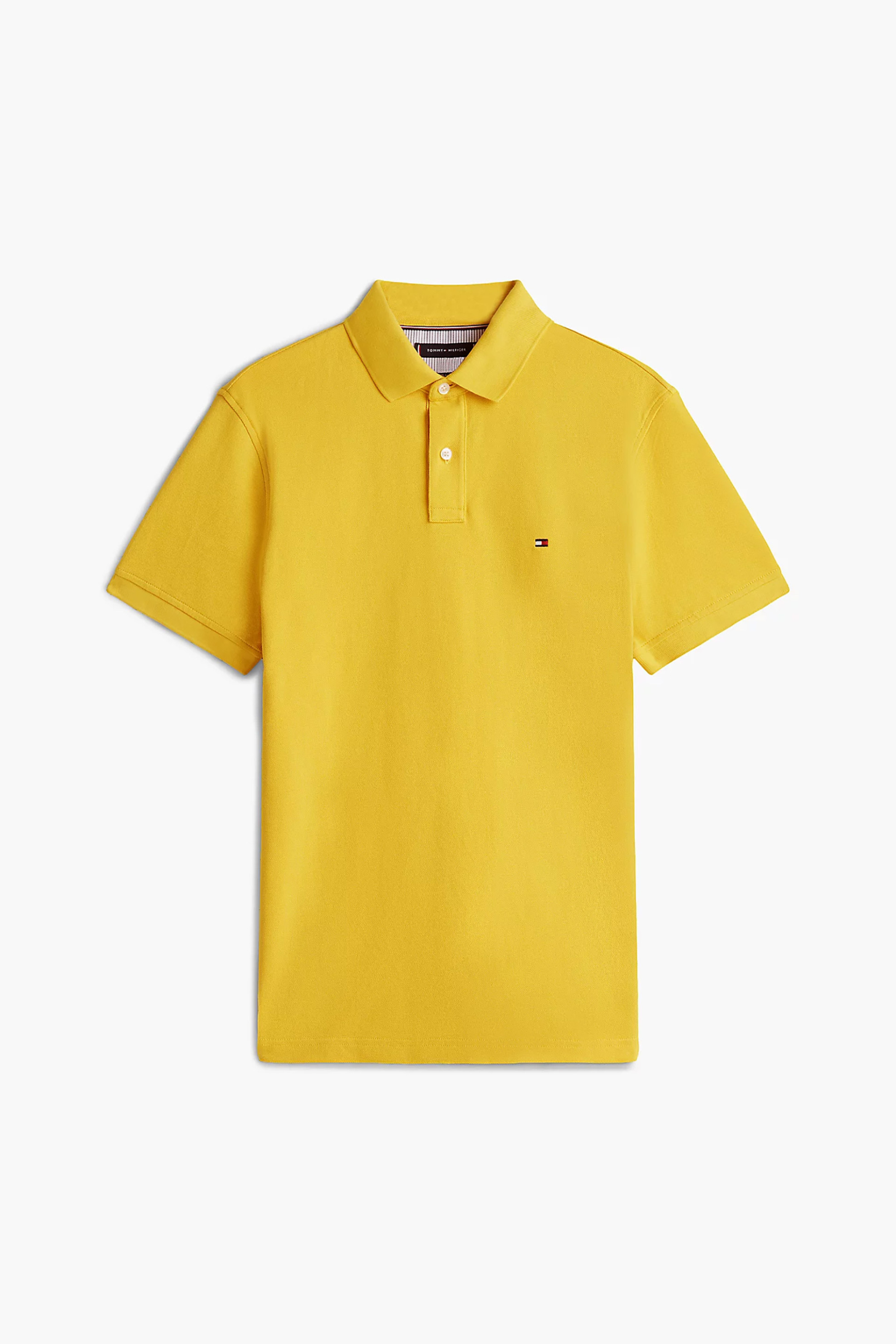 Tommy Hilfiger Ανδρική Μπλούζα Πόλο Πικέ με Κεντημένο Λογότυπο Regular Fit - Mw0Mw17770 Κίτρινο