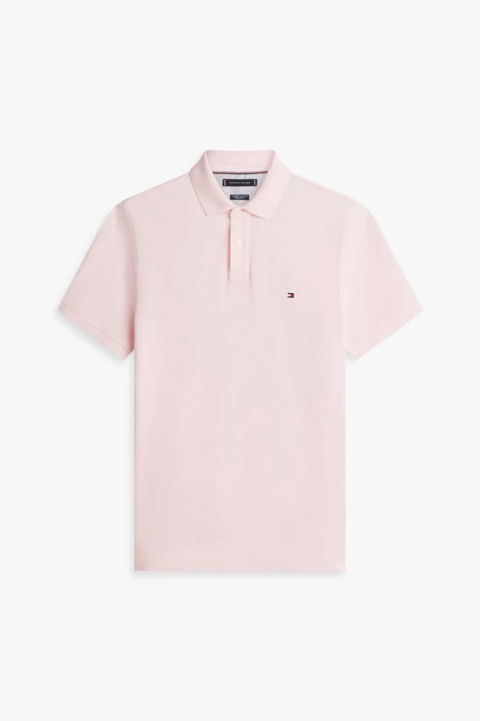 Tommy Hilfiger Ανδρική Μπλούζα Πόλο Πικέ με Κεντημένο Λογότυπο Regular Fit - Mw0Mw17770 Ροζ