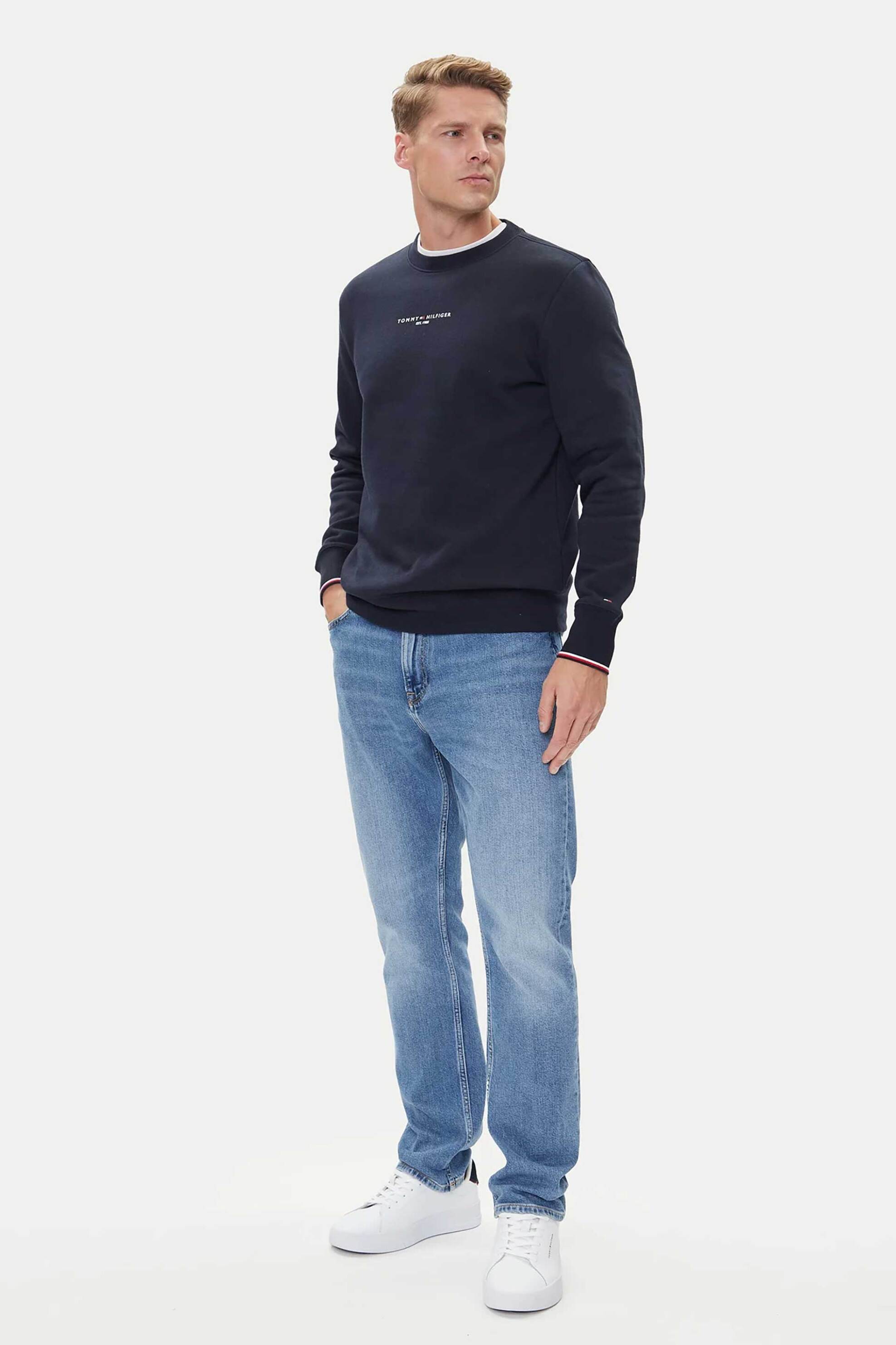 TOMMY HILFIGER Tommy Hilfiger ανδρικό τζιν παντελόνι πεντάτσεπο Straight Fit - MW0MW39656-** Denim Blue