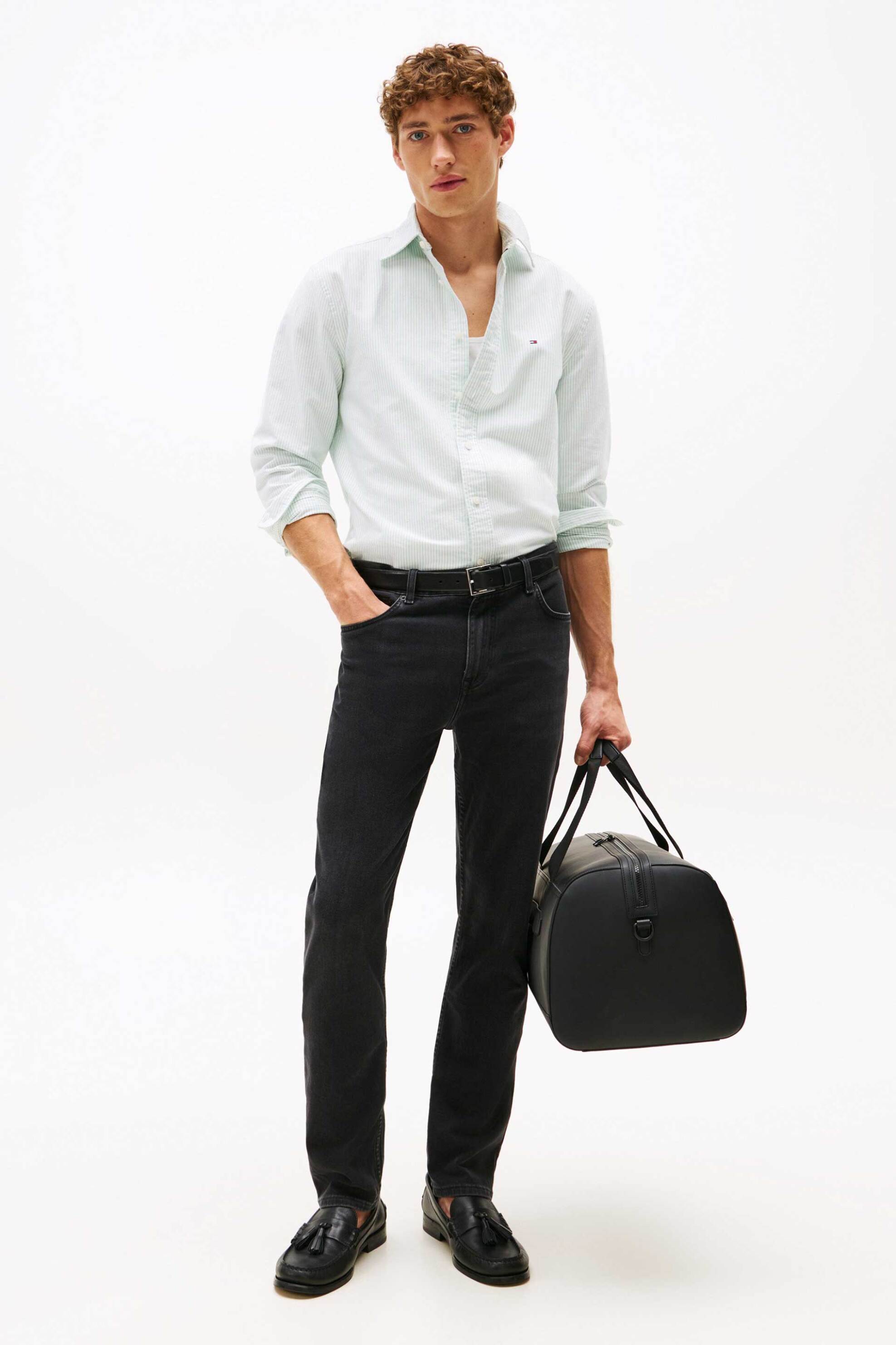 TOMMY HILFIGER Tommy Hilfiger ανδρικό τζιν παντελόνι πεντάτσεπο Straight Fit - MW0MW39663-** Μαύρο