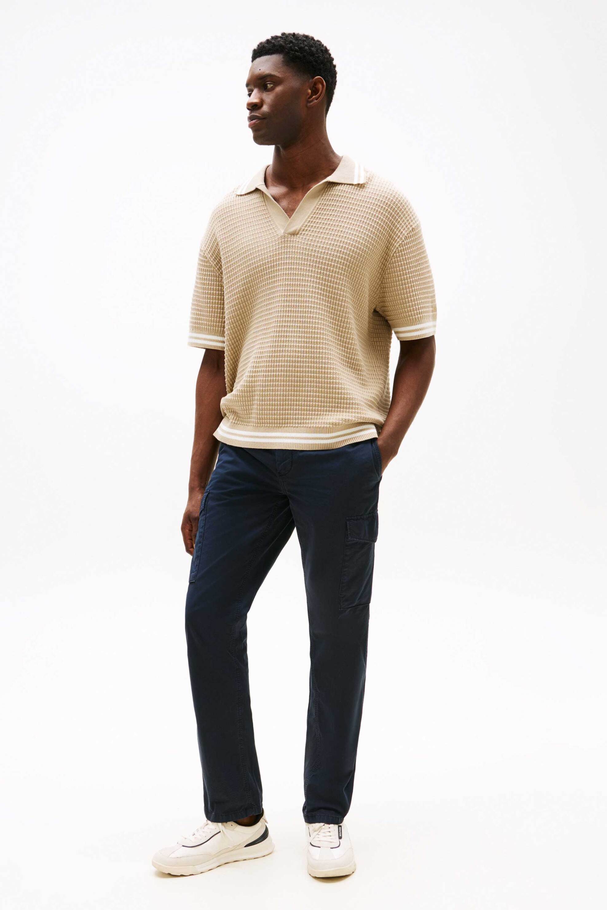 Tommy Hilfiger ανδρικό παντελόνι cargo μονόχρωμο Straight Fit - MW0MW39695-** Μπλε Σκούρο