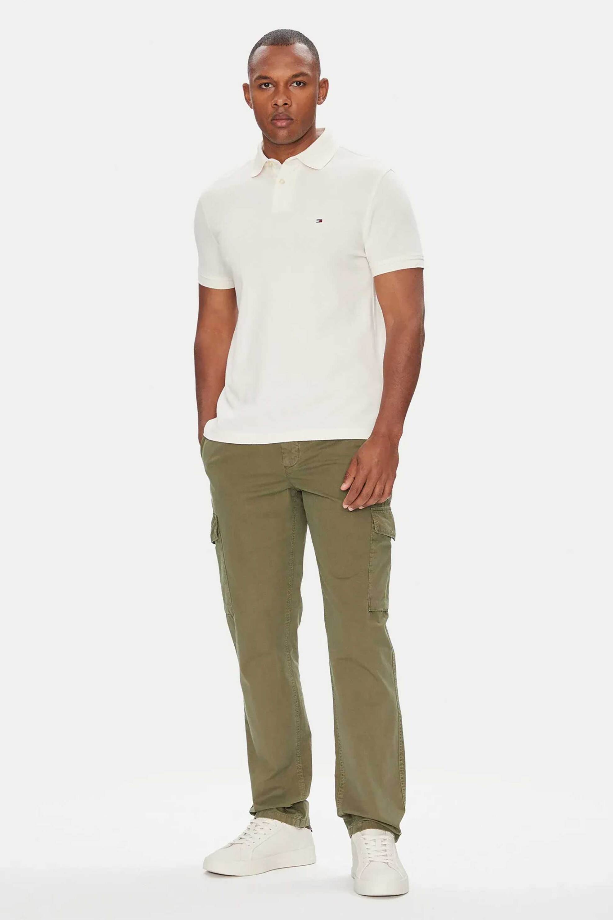 TOMMY HILFIGER Tommy Hilfiger ανδρικό παντελόνι cargo μονόχρωμο Straight Fit - MW0MW39695-** Λαδί