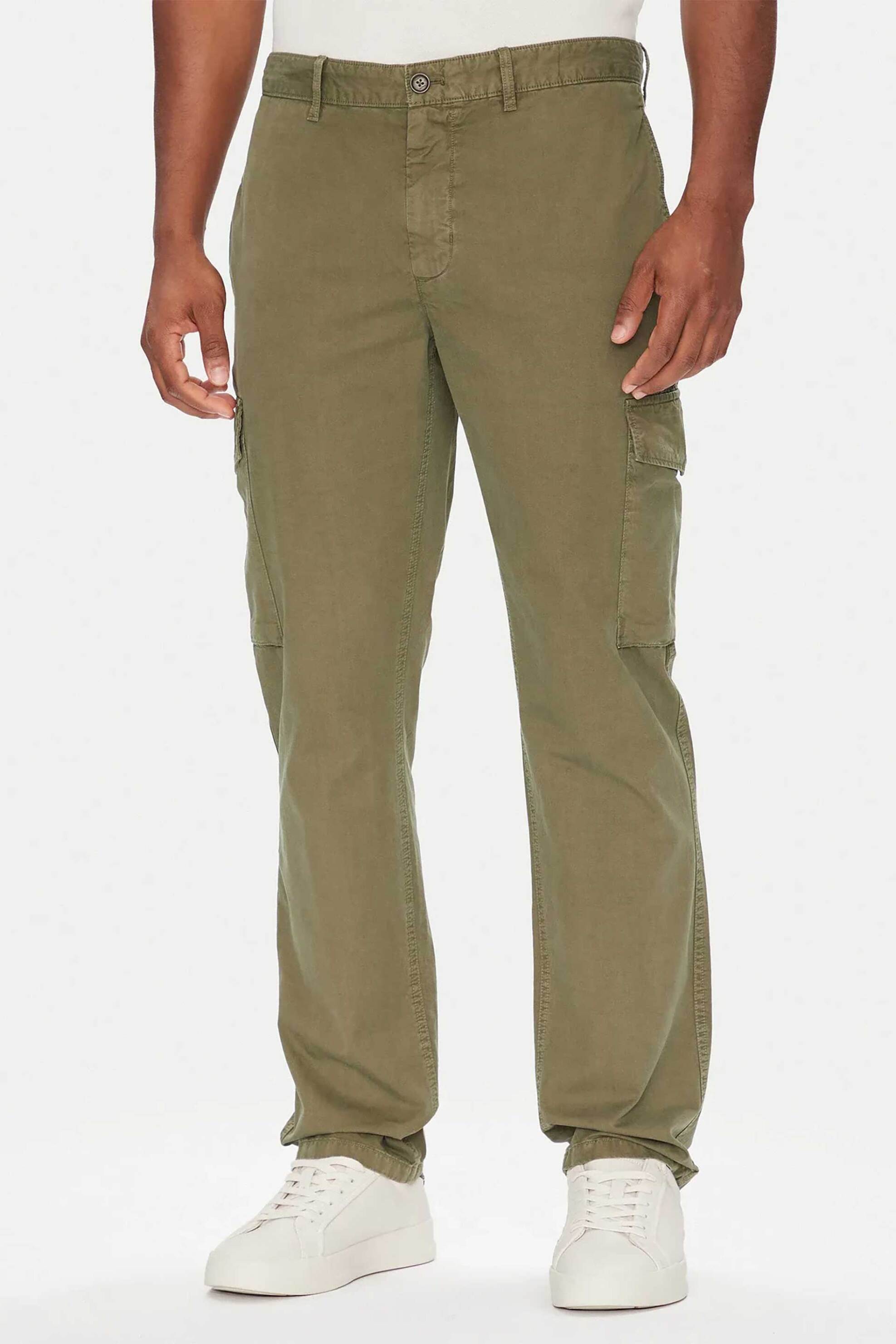 Tommy Hilfiger ανδρικό παντελόνι cargo μονόχρωμο Straight Fit - MW0MW39695-** Λαδί φωτογραφία