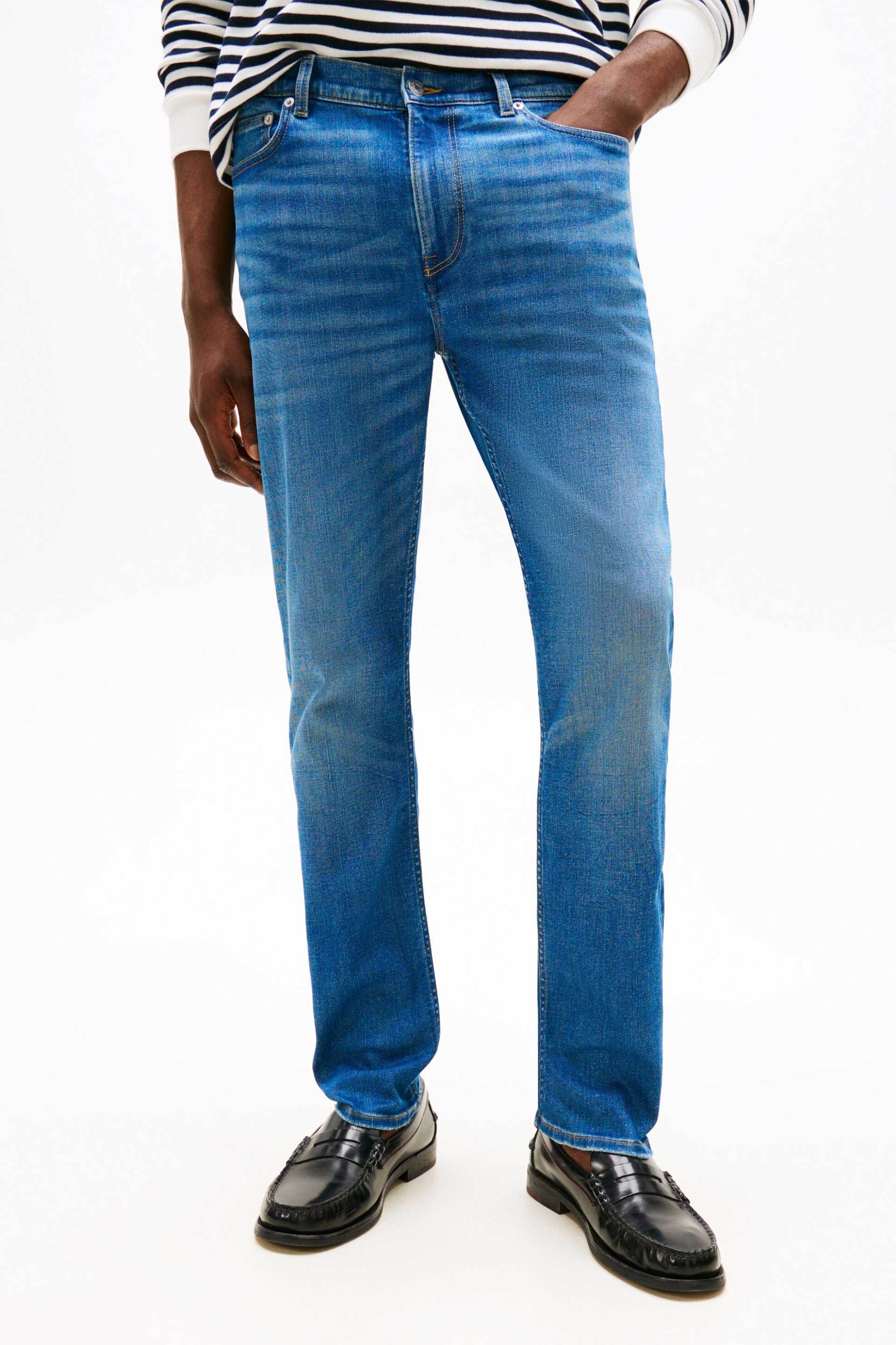 Tommy Hilfiger ανδρικό τζιν παντελόνι πεντάτσεπο Straight Fit - MW0MW39667 Denim Blue φωτογραφία