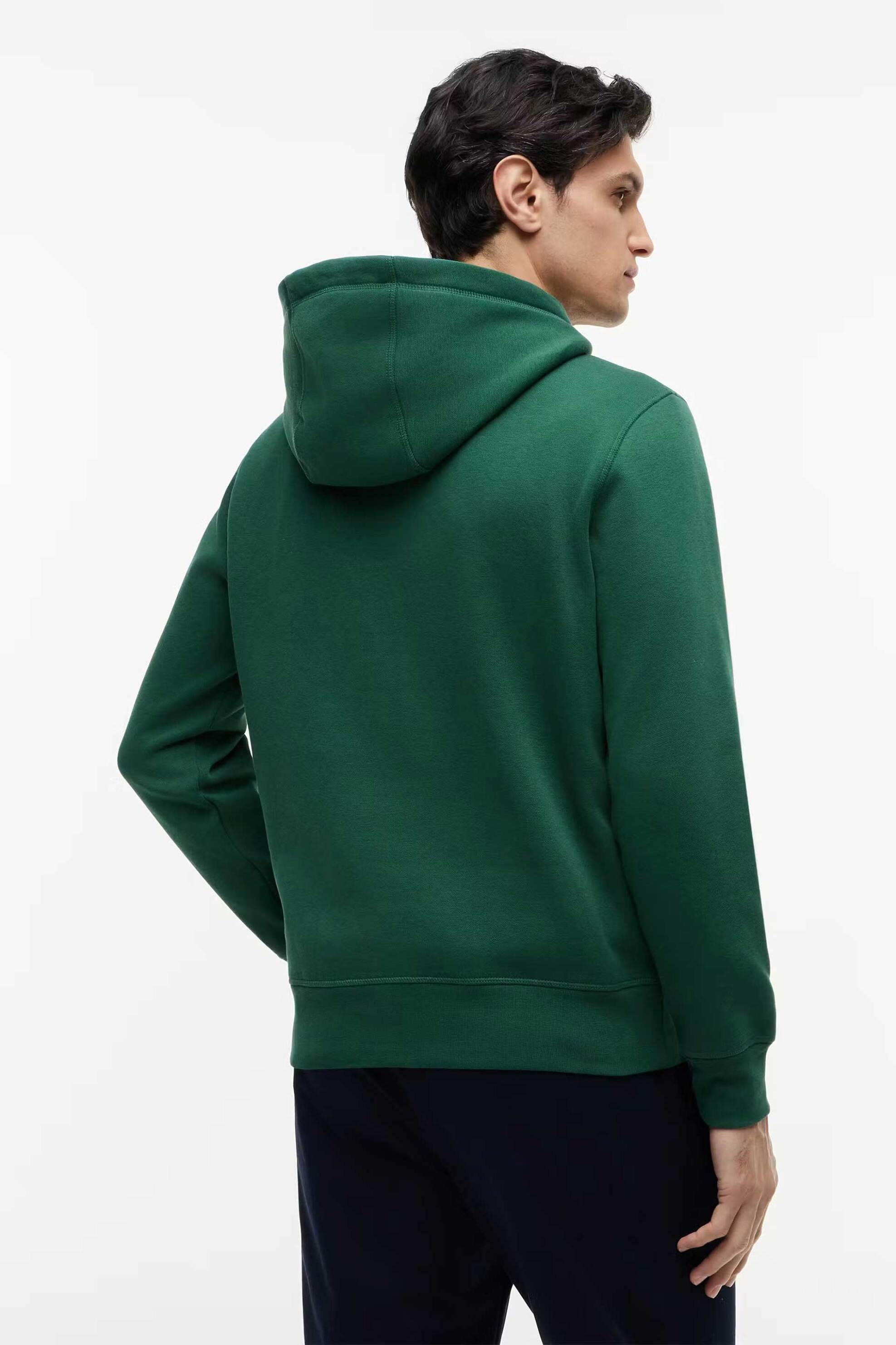 Tommy Hilfiger Ανδρική Μπλούζα Φούτερ με Κουκούλα Regular Fit - Mw0Mw11599 Πράσινο Σκούρο