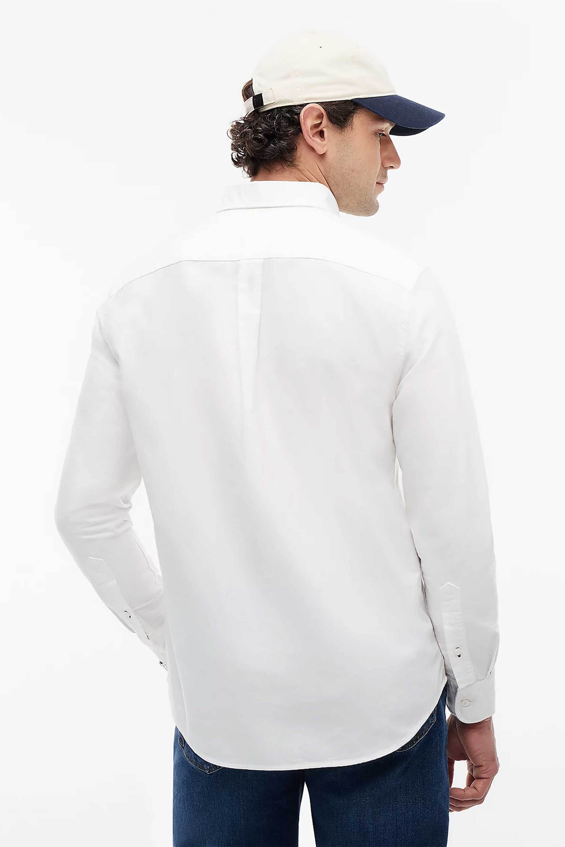 Tommy Hilfiger Ανδρικό Πουκάμισο Oxford Button Down με Κεντημένο Λογότυπο Regular Fit - Mw0Mw35774 Λευκό