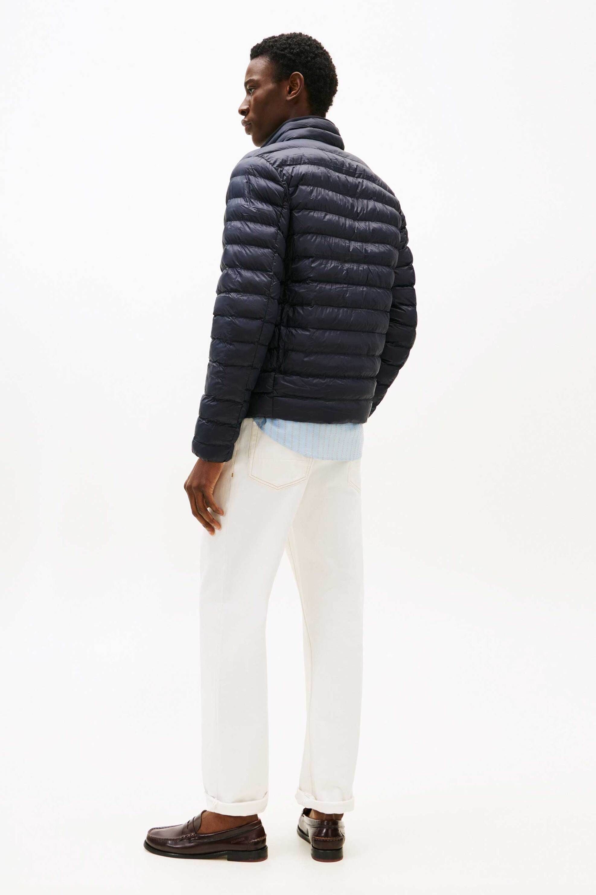 Tommy Hilfiger Ανδρικό Μπουφάν με Καπιτονέ Σχέδιο Regular Fit - Mw0Mw39990 Μπλε Σκούρο