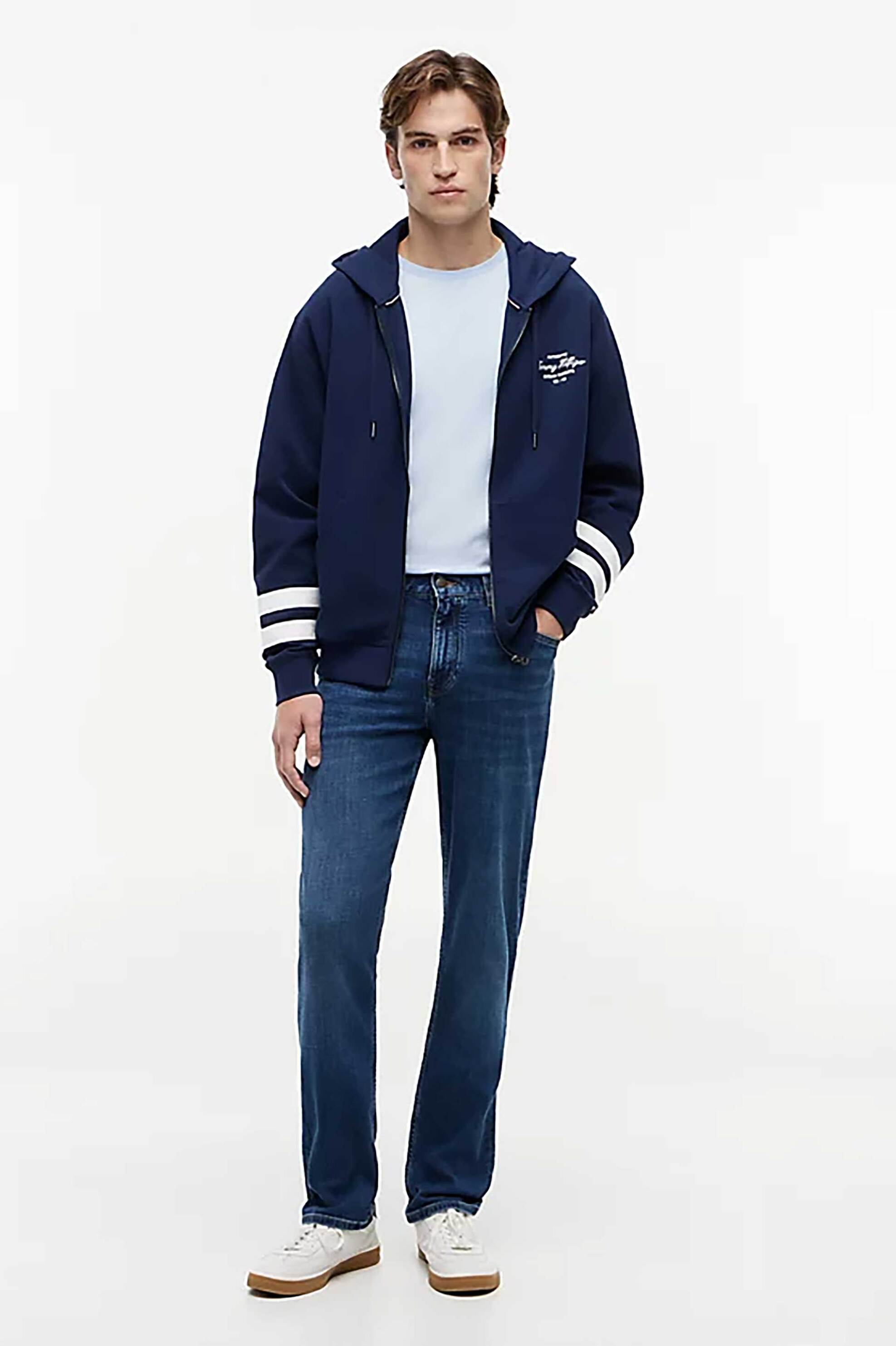 Tommy Hilfiger ανδρικό τζιν παντελόνι πεντάτσεπο Straight Fit - MW0MW39034 Denim Blue Σκούρο