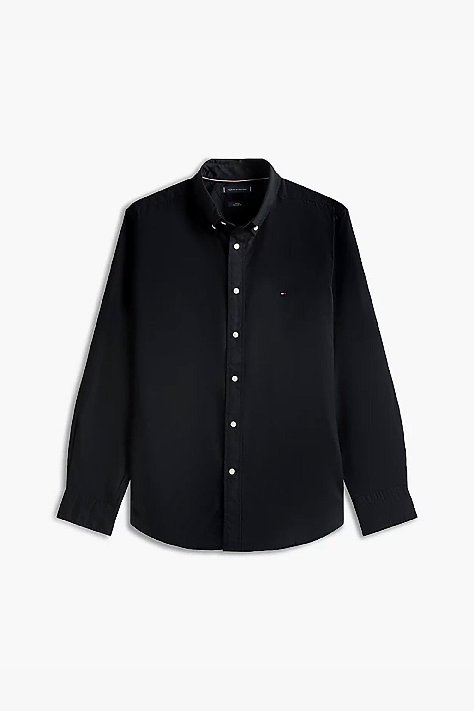 Tommy Hilfiger Ανδρικό Πουκάμισο Poplin Button Down με Κεντημένο Λογότυπο Regular Fit - Mw0Mw39988 Μαύρο