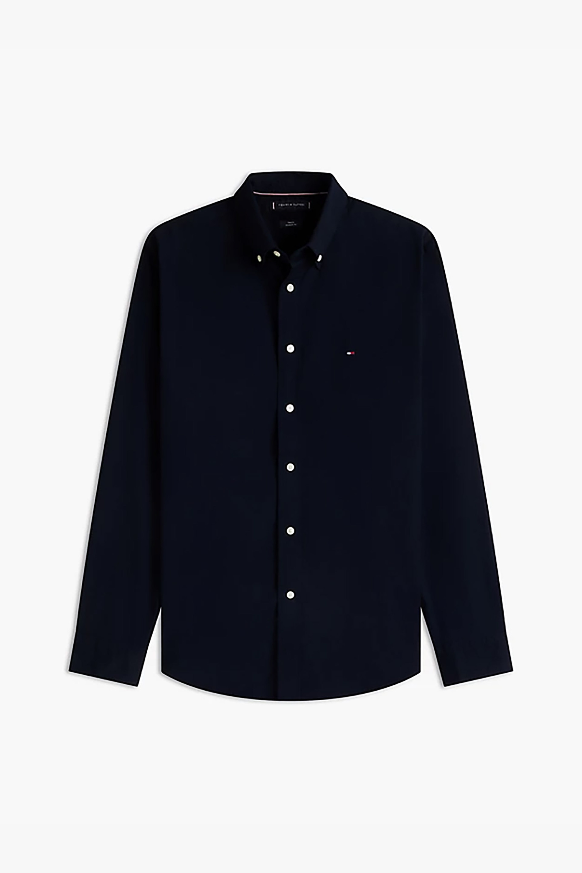Tommy Hilfiger Ανδρικό Πουκάμισο Poplin Button Down με Κεντημένο Λογότυπο Regular Fit - Mw0Mw39988 Σκούρο Μπλε