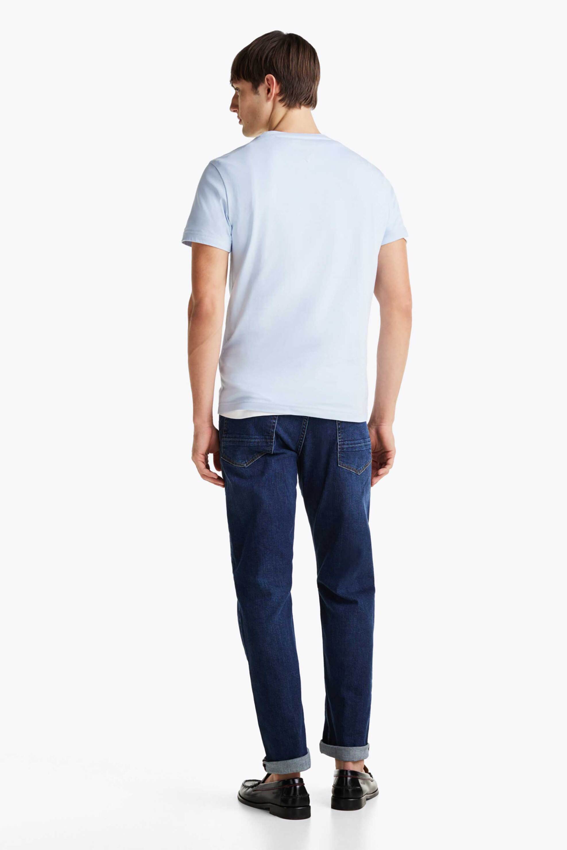 Tommy Hilfiger Ανδρικό T-Shirt με Λογότυπο Slim Fit - Mw0Mw11797 Μπλε Baby