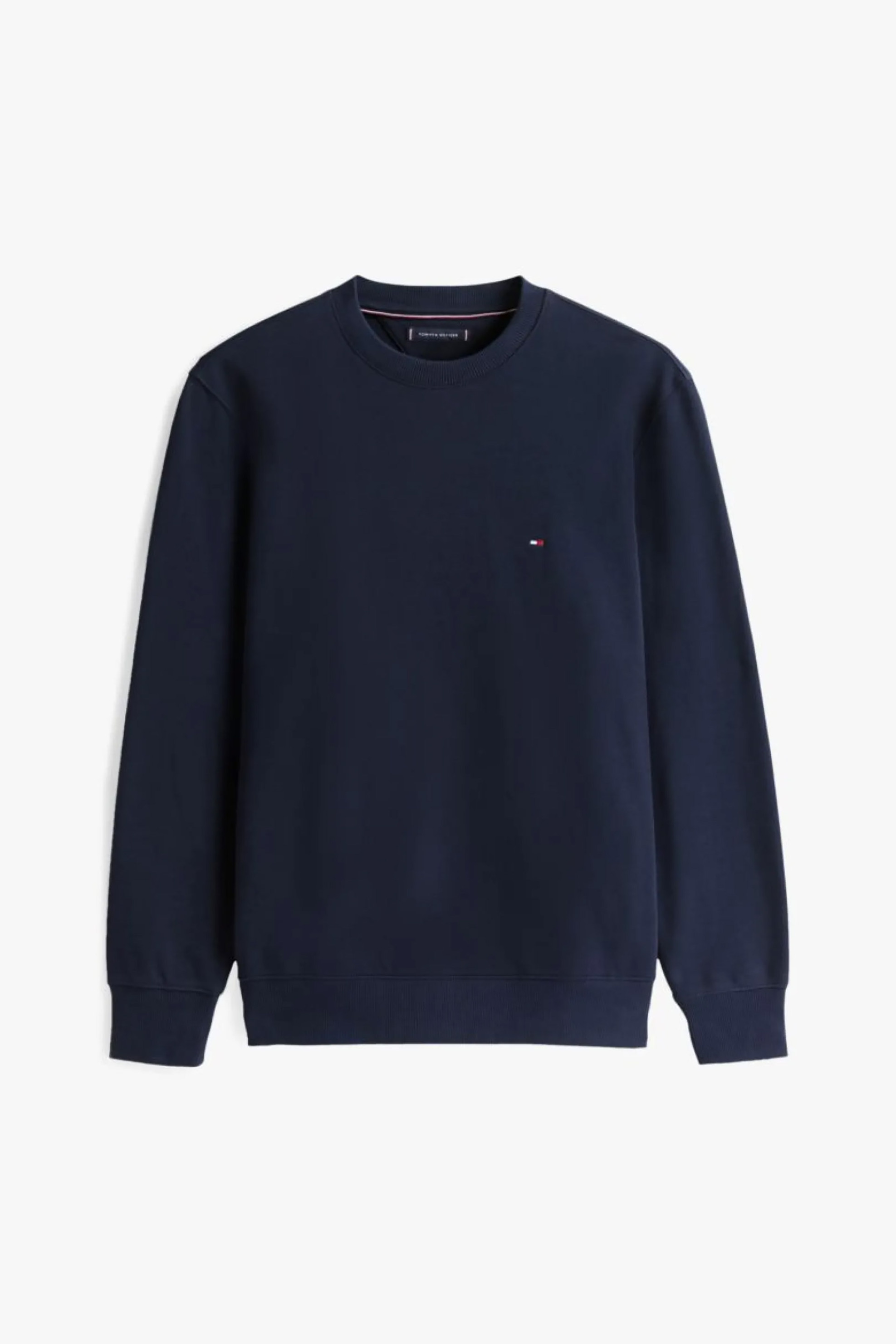 Tommy Hilfiger Ανδρική Μπλούζα Φούτερ με Κεντημένο Λογότυπο Regular Fit - Mw0Mw37237 Μπλε Σκούρο