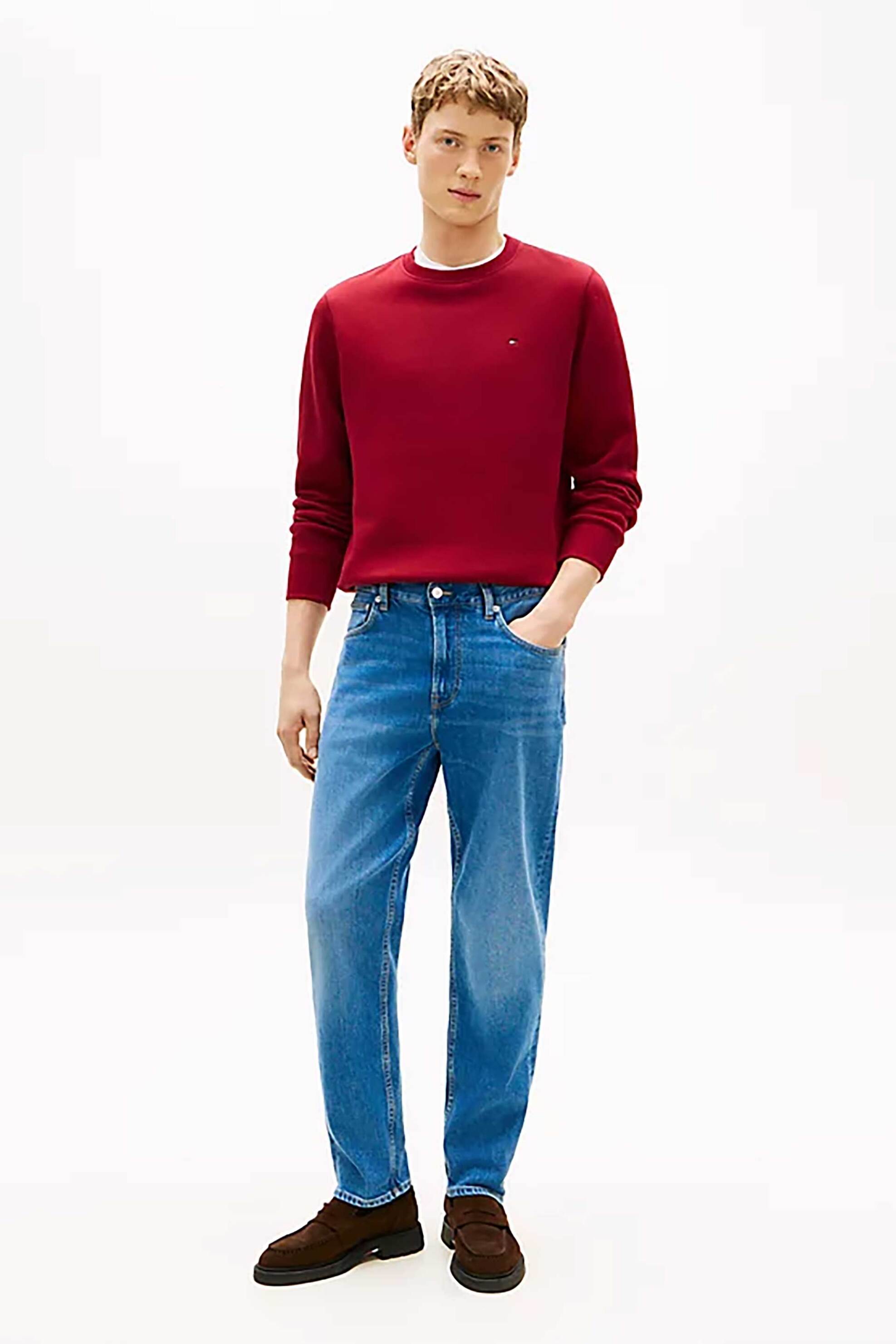 Tommy Hilfiger ανδρικό τζιν παντελόνι πεντάτσεπο Straight Fit - MW0MW41886 Denim Blue