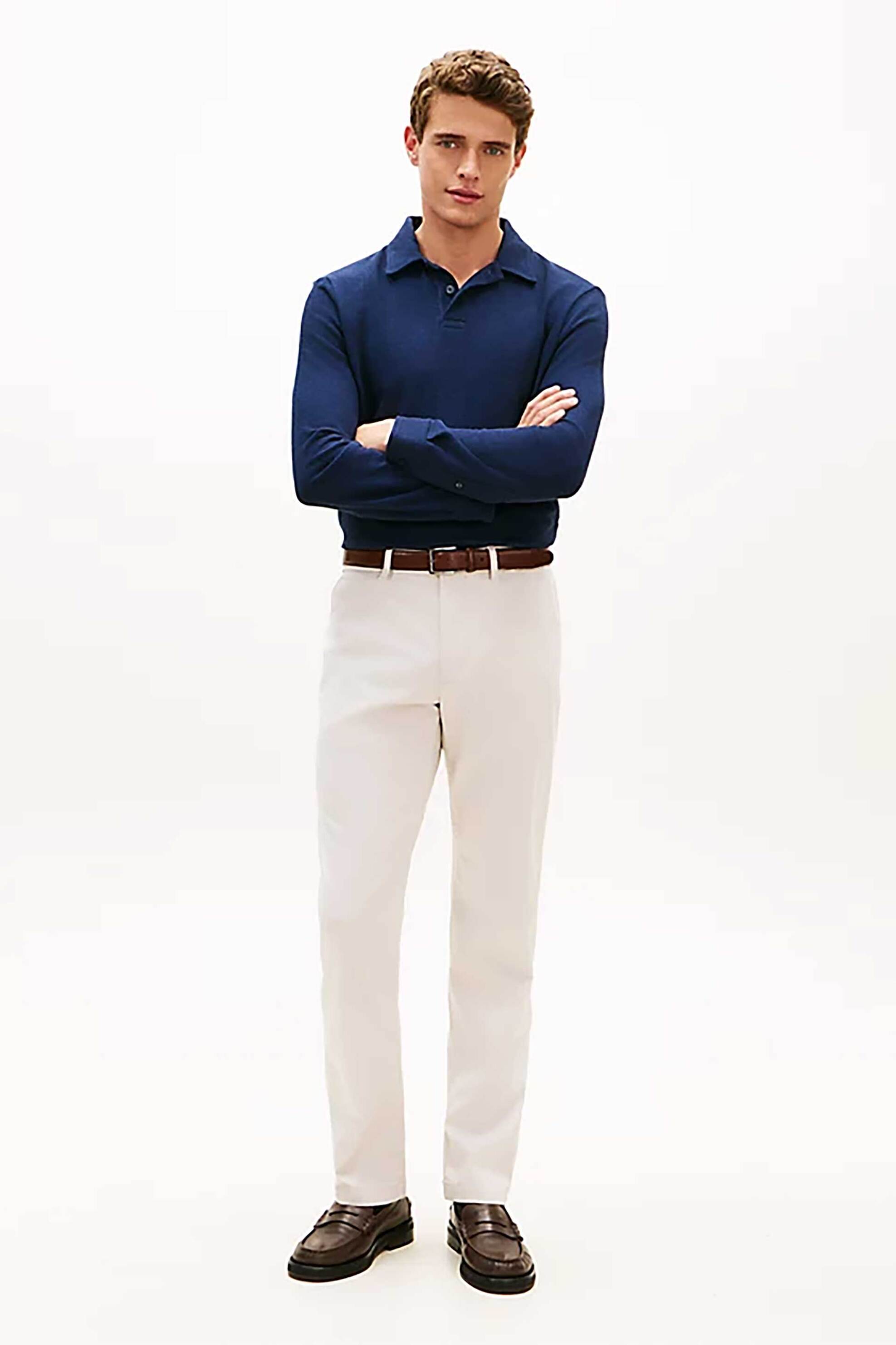 Tommy Hilfiger ανδρικό παντελόνι chino Straight Fit - MW0MW41923 Εκρού