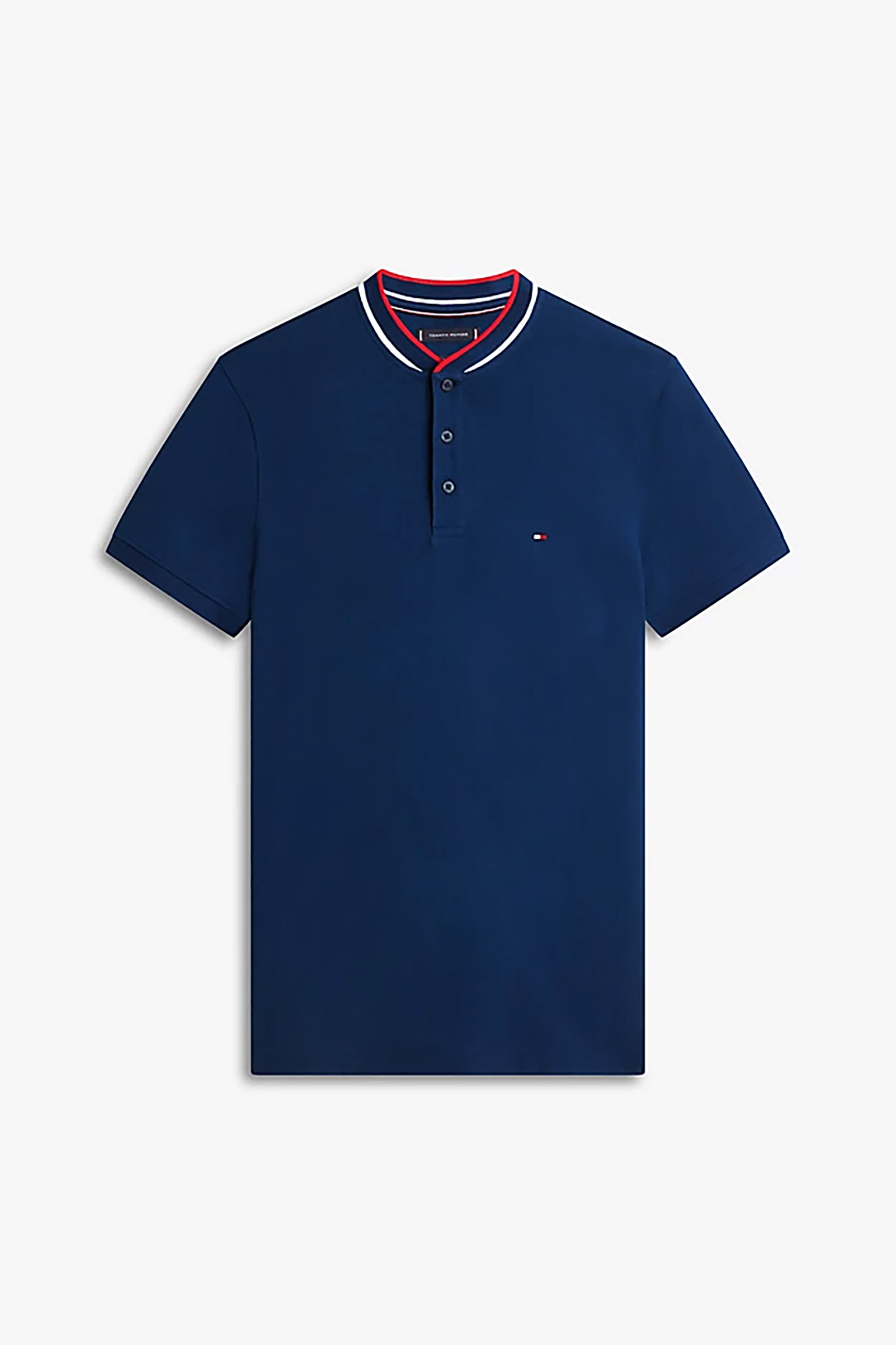 Tommy Hilfiger Ανδρική Μπλούζα Πόλο με Κεντημένο Logo Flag Slim Fit - Mw0Mw34752 Μπλε Navy