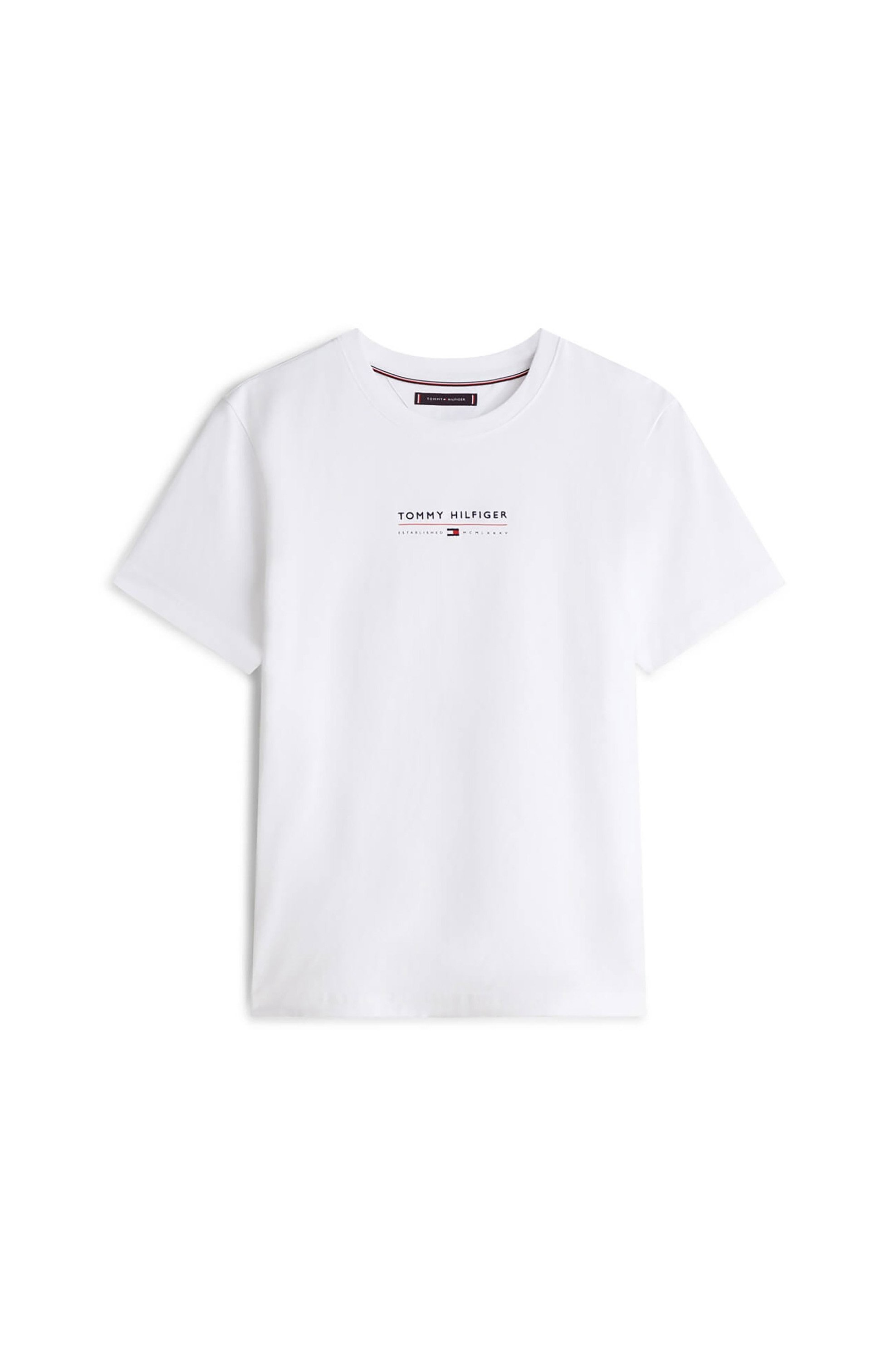 Tommy Hilfiger ανδρικό T-shirt με λογότυπο Regular Fit - MW0MW42363 Λευκό