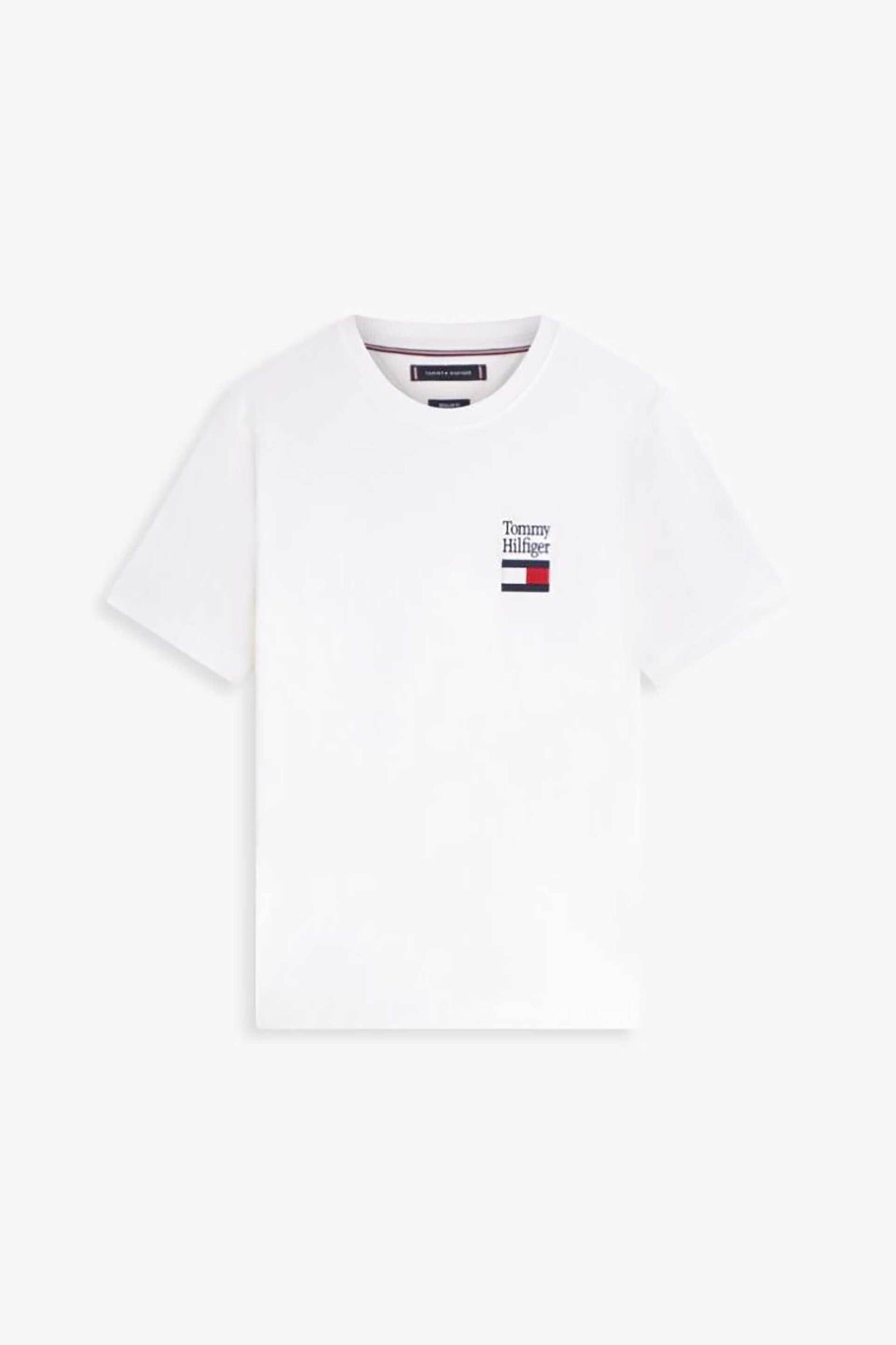 Tommy Hilfiger Ανδρικό T-Shirt με Λογότυπο Regular Fit - Mw0Mw42367 Λευκό
