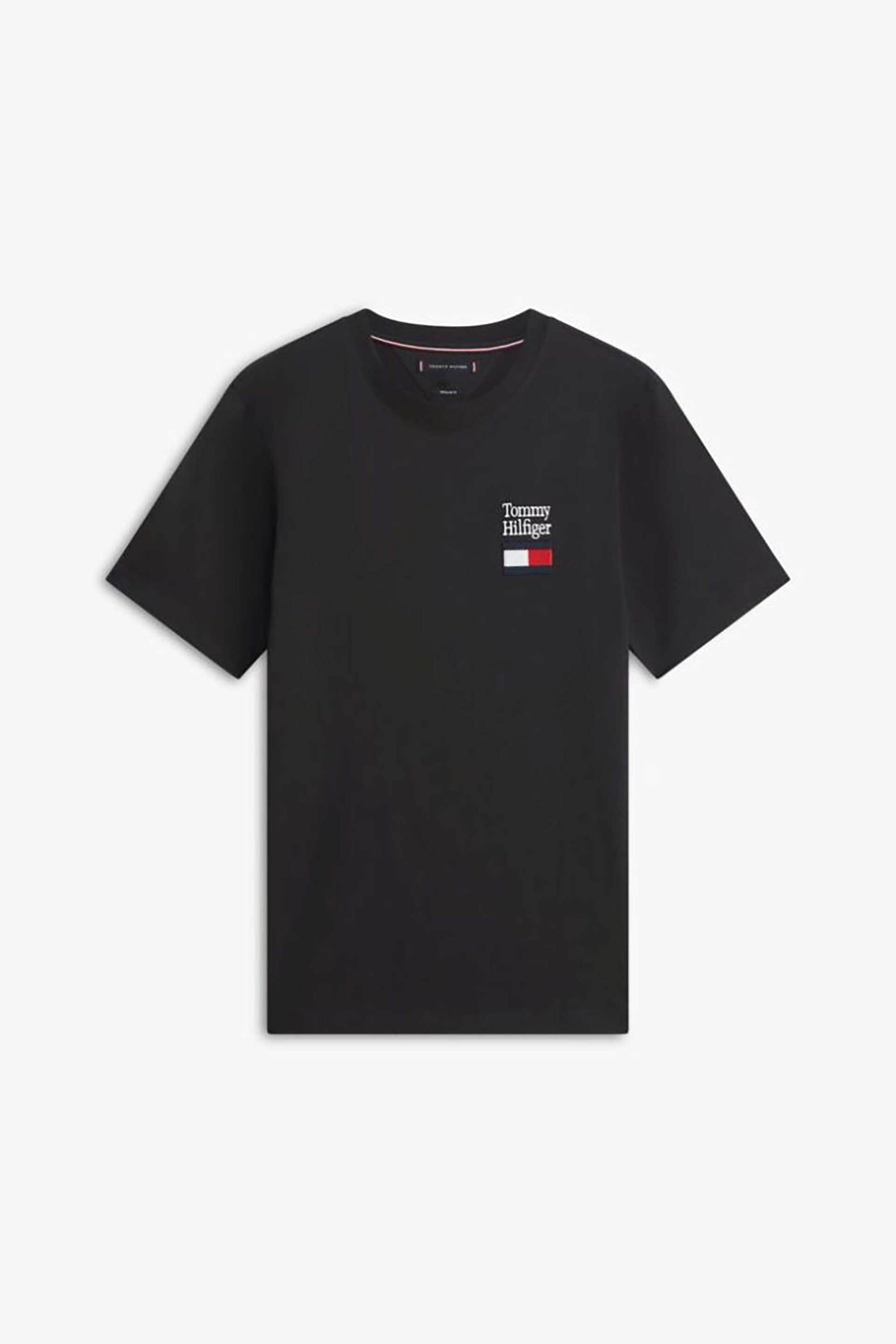Tommy Hilfiger Ανδρικό T-Shirt με Λογότυπο Regular Fit - Mw0Mw42367 Μαύρο