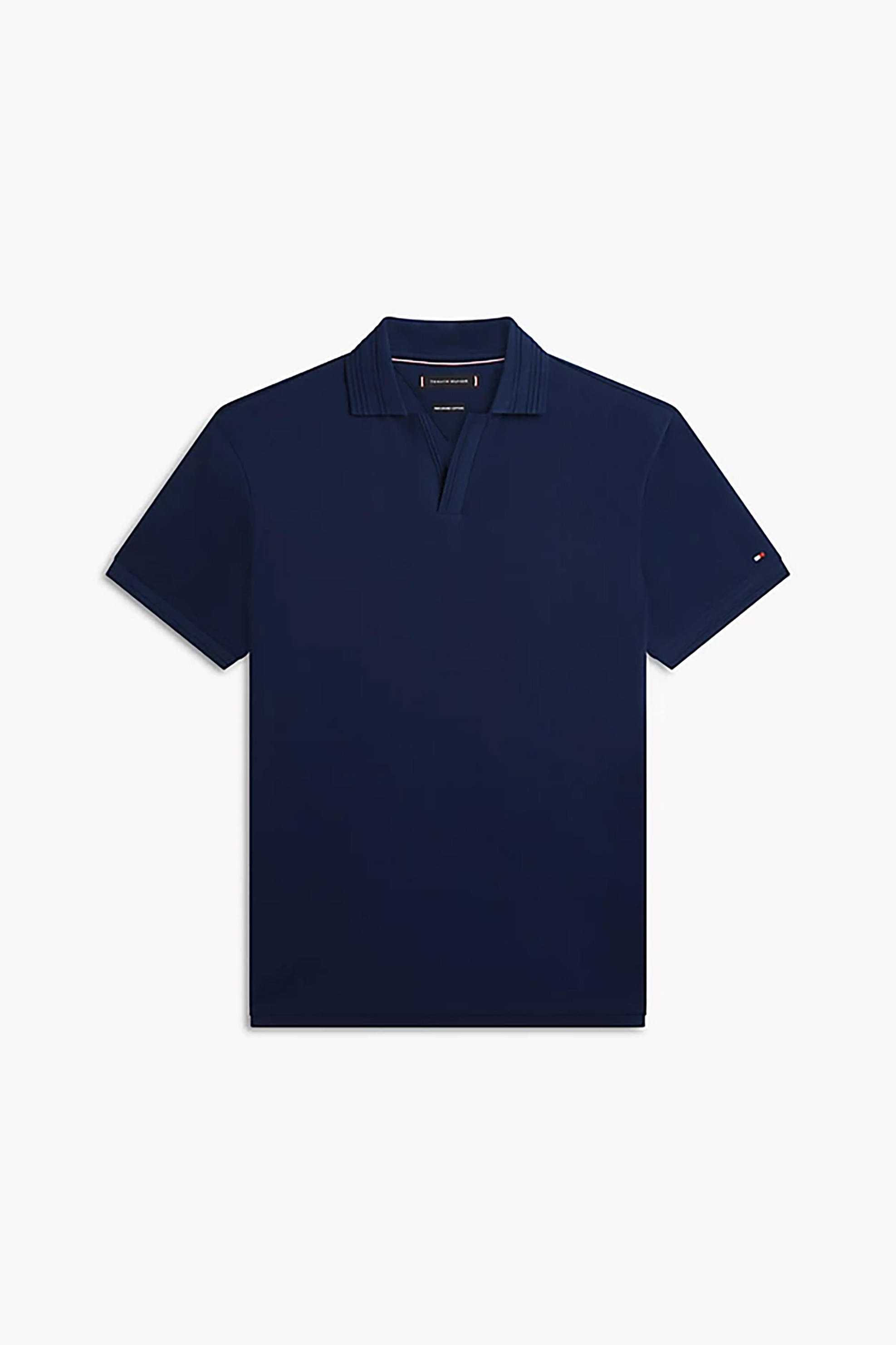 Tommy Hilfiger Ανδρική Μπλούζα Πόλο με Πλέξη Interlock Και Κεντημένο Logo Flag Regular Fit - Mw0Mw42745 Μπλε Navy