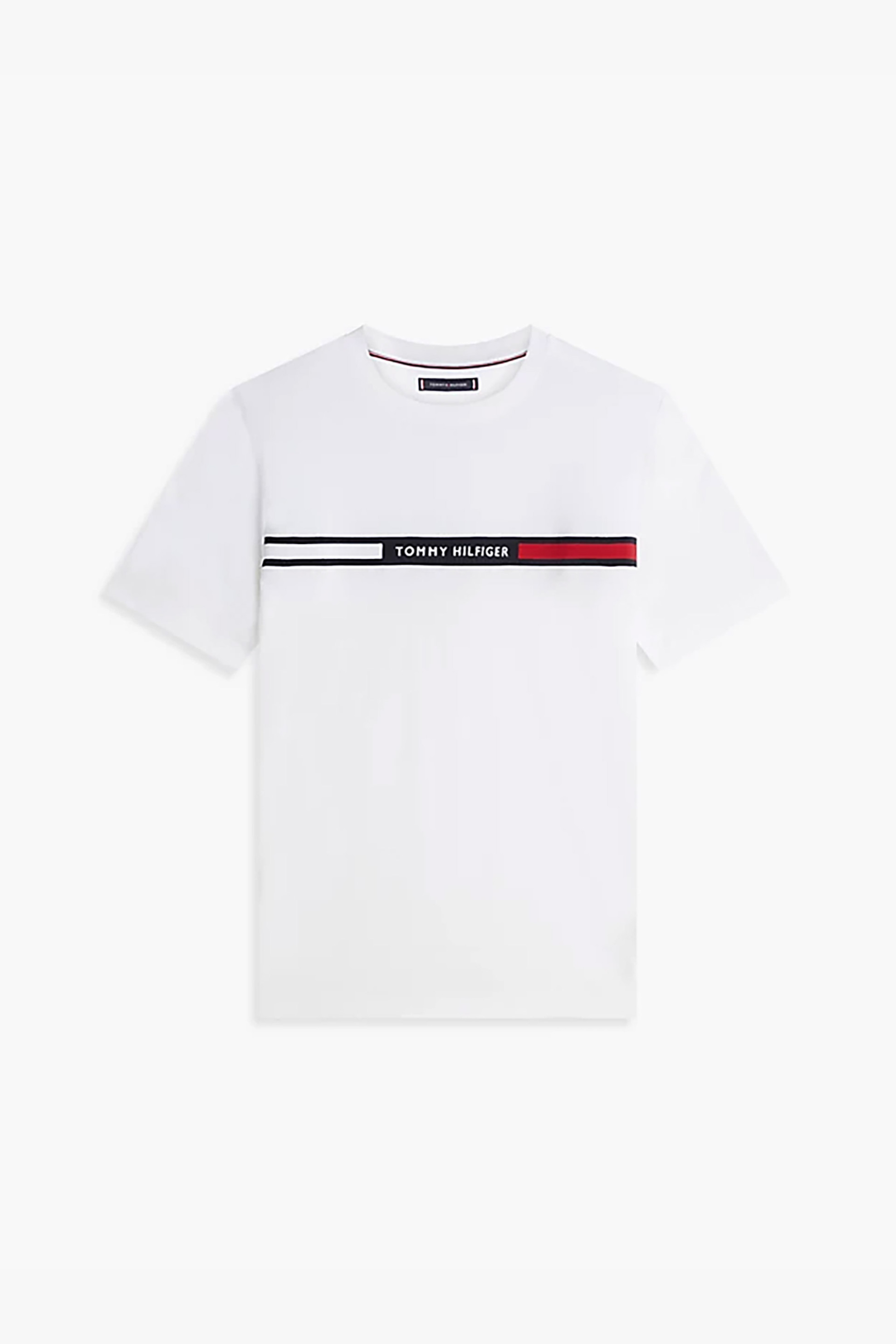 Tommy Hilfiger Ανδρικό T-Shirt με Λογότυπο Regular Fit - Mw0Mw36498 Λευκό