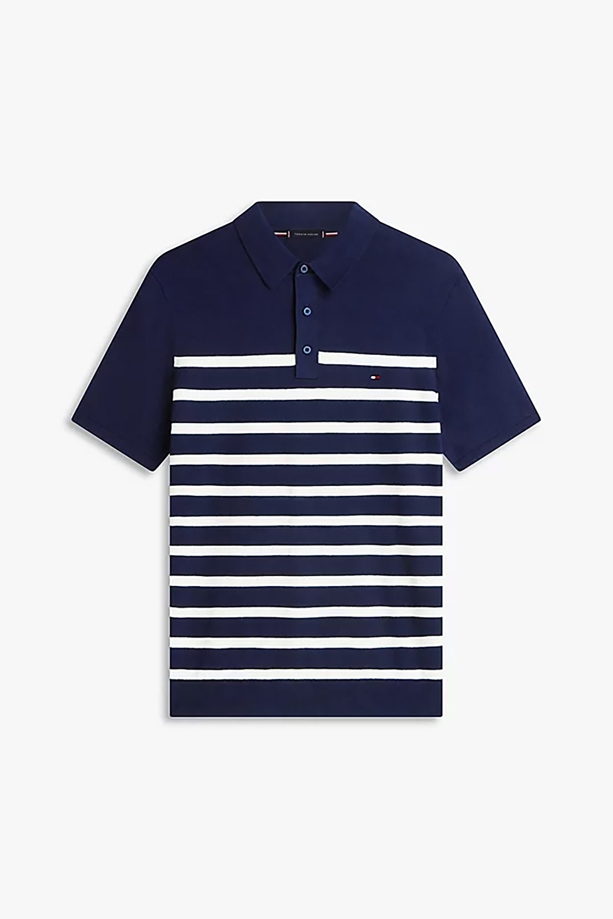 Tommy Hilfiger Ανδρική Μπλούζα Πόλο με Κεντημένο Logo Flag Regular Fit - Mw0Mw37396 Μπλε Σκούρο