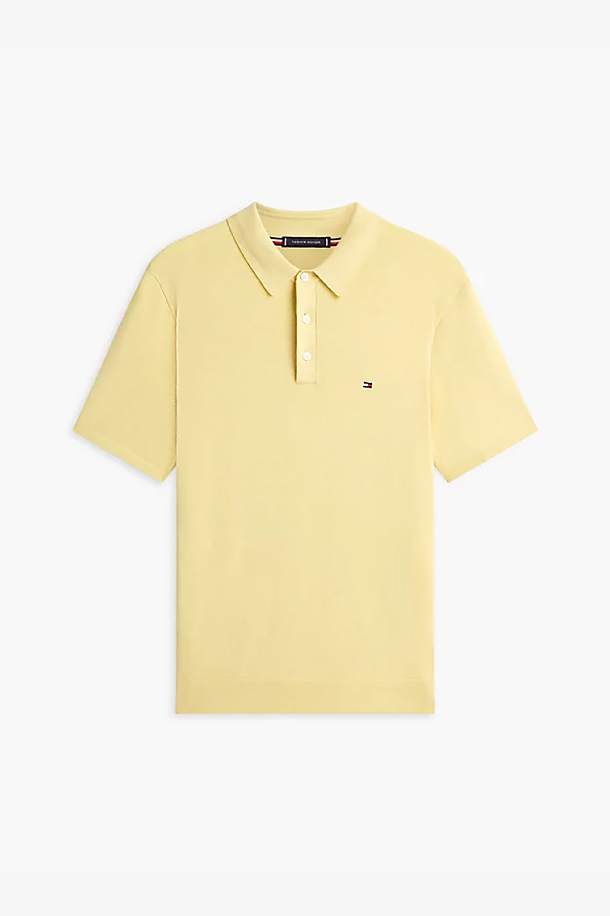 Tommy Hilfiger Ανδρική Μπλούζα Πόλο με Κεντημένο Logo Flag Regular Fit - Mw0Mw37396 Κίτρινο