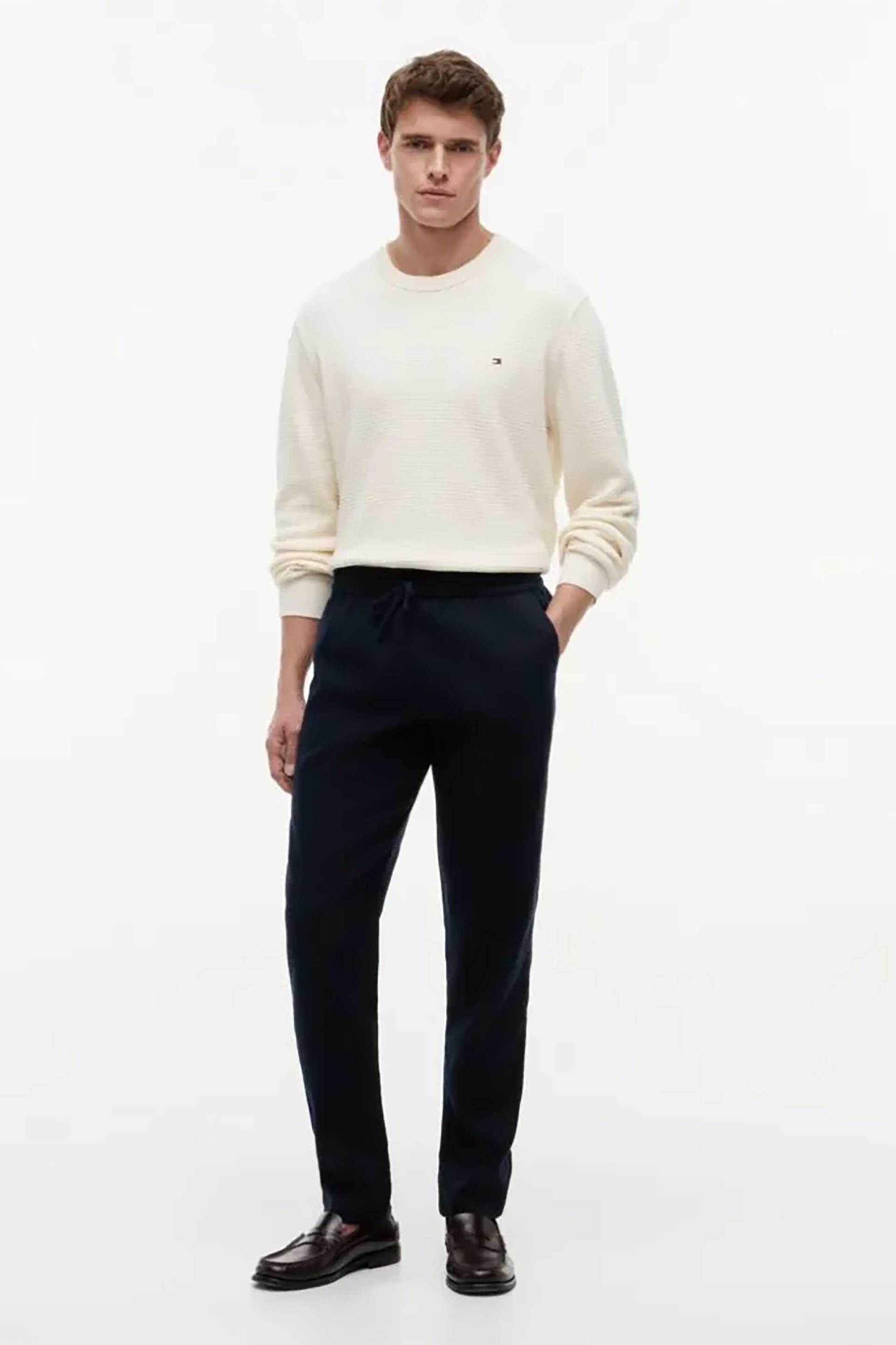 Tommy Hilfiger ανδρικό παντελόνι chino Tapered Fit "Harlem" - MW0MW42336 Μπλε Σκούρο