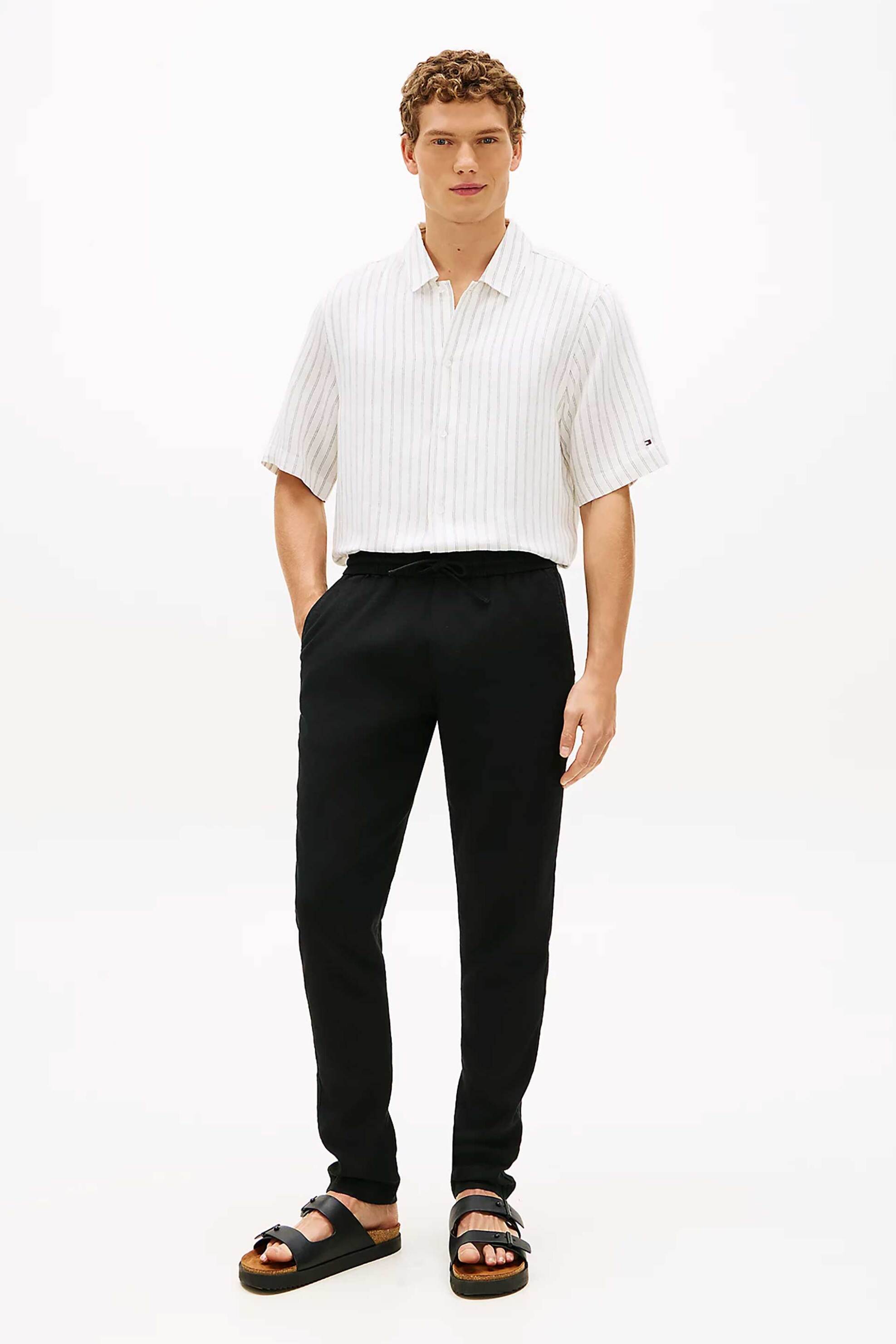 Tommy Hilfiger ανδρικό παντελόνι chino Tapered Fit "Harlem" - MW0MW42336 Μαύρο