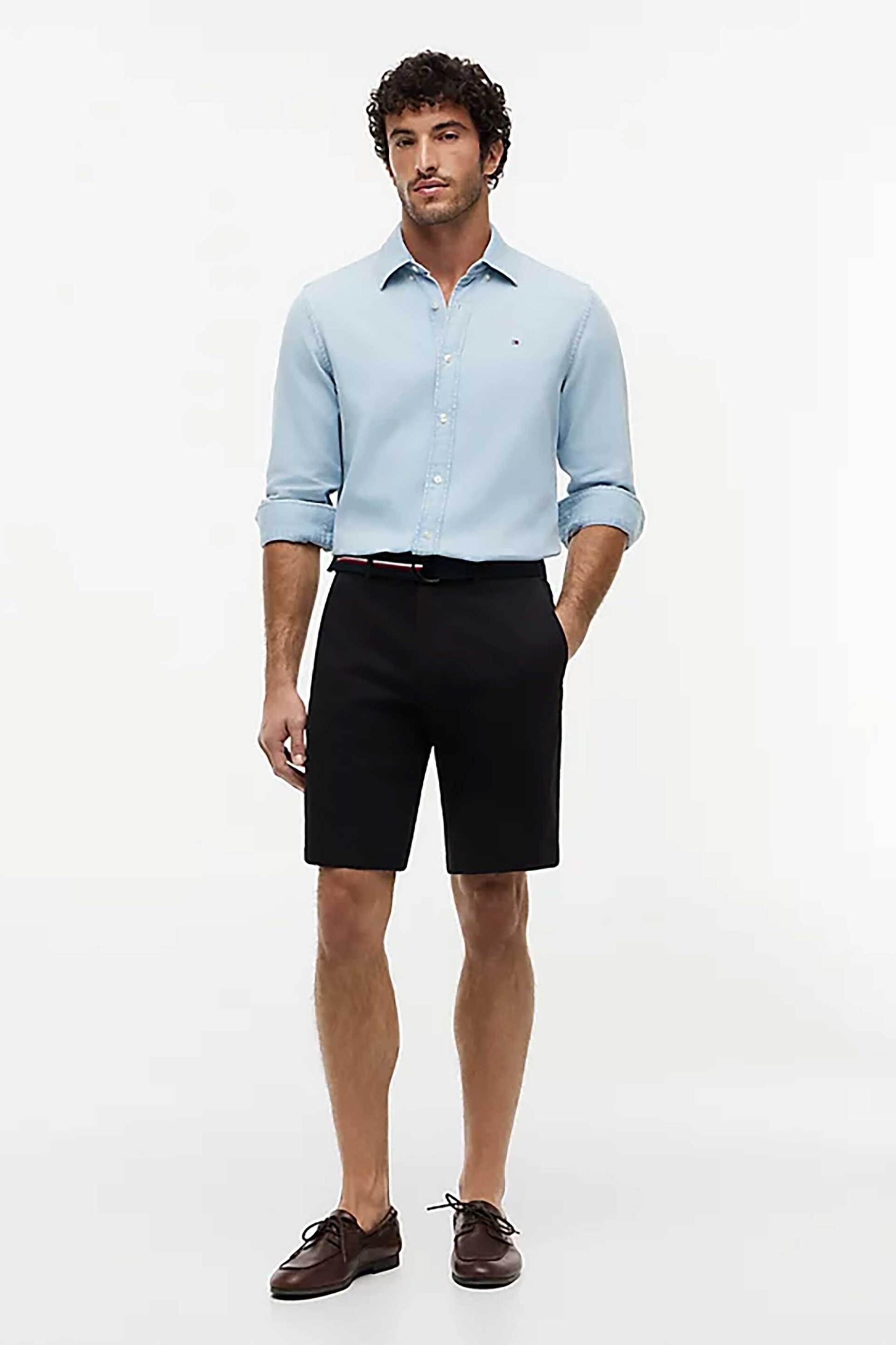 Tommy Hilfiger ανδρική βερμούδα chino Regular Fit - MW0MW42349 Μαύρο