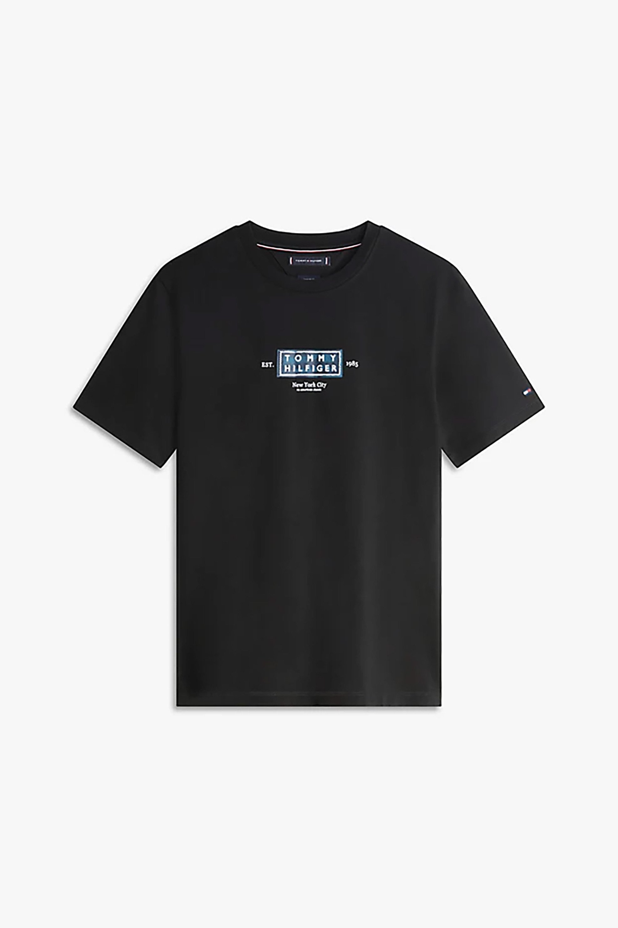 Tommy Hilfiger Ανδρικό T-Shirt με Λογότυπο Regular Fit - Mw0Mw42392 Μαύρο