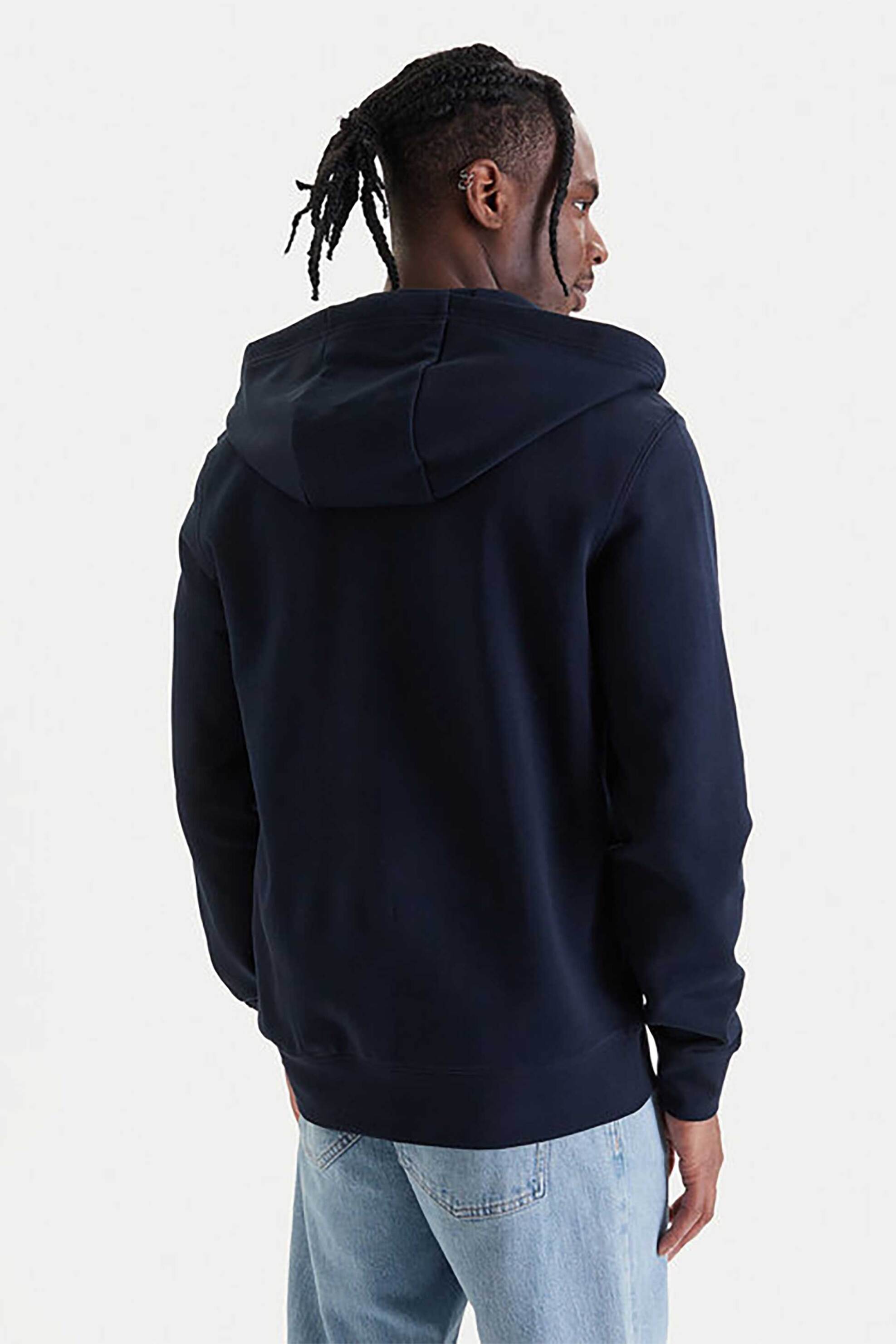 Tommy Hilfiger Ανδρική Ζακέτα Φούτερ με Λογότυπο Regular Fit - Mw0Mw42462 Μπλε Σκούρο