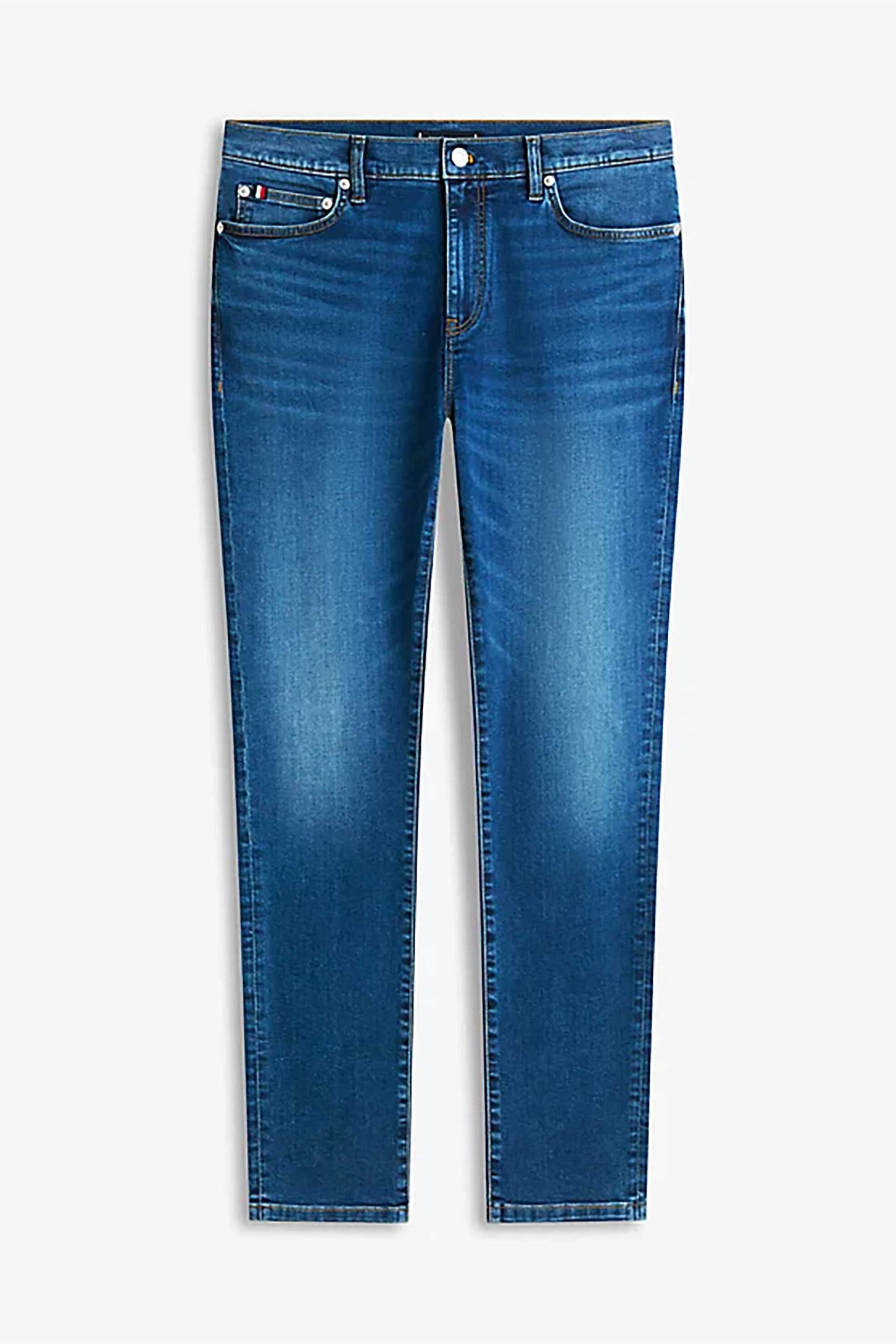 Tommy Hilfiger Ανδρικό Πεντάτσεπο Τζιν Παντελόνι Slim Fit - Mw0Mw43142 Denim Blue Σκούρο