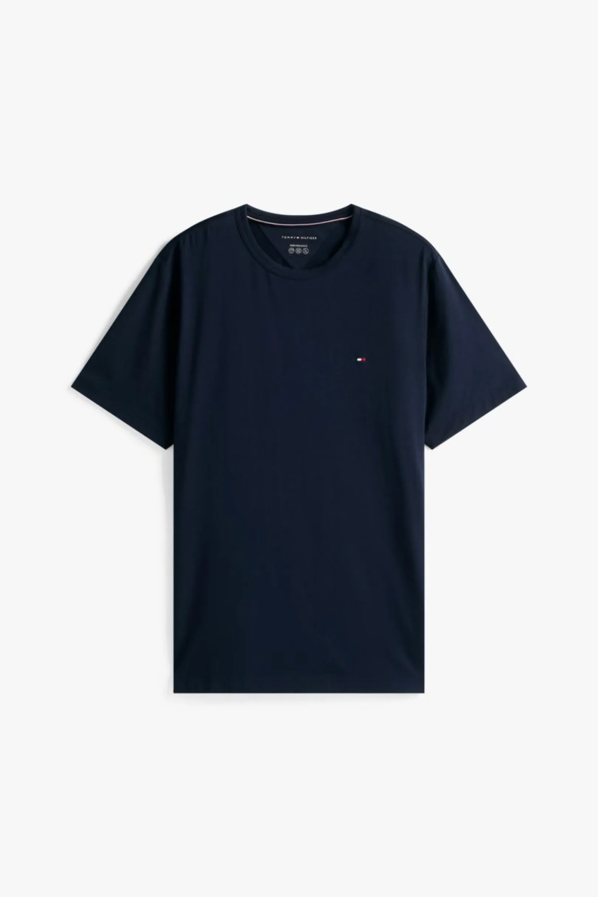 Tommy Hilfiger Ανδρικό T-Shirt με Κεντημένο Λογότυπο Regular Fit - Mw0Mw37313 Μπλε Σκούρο