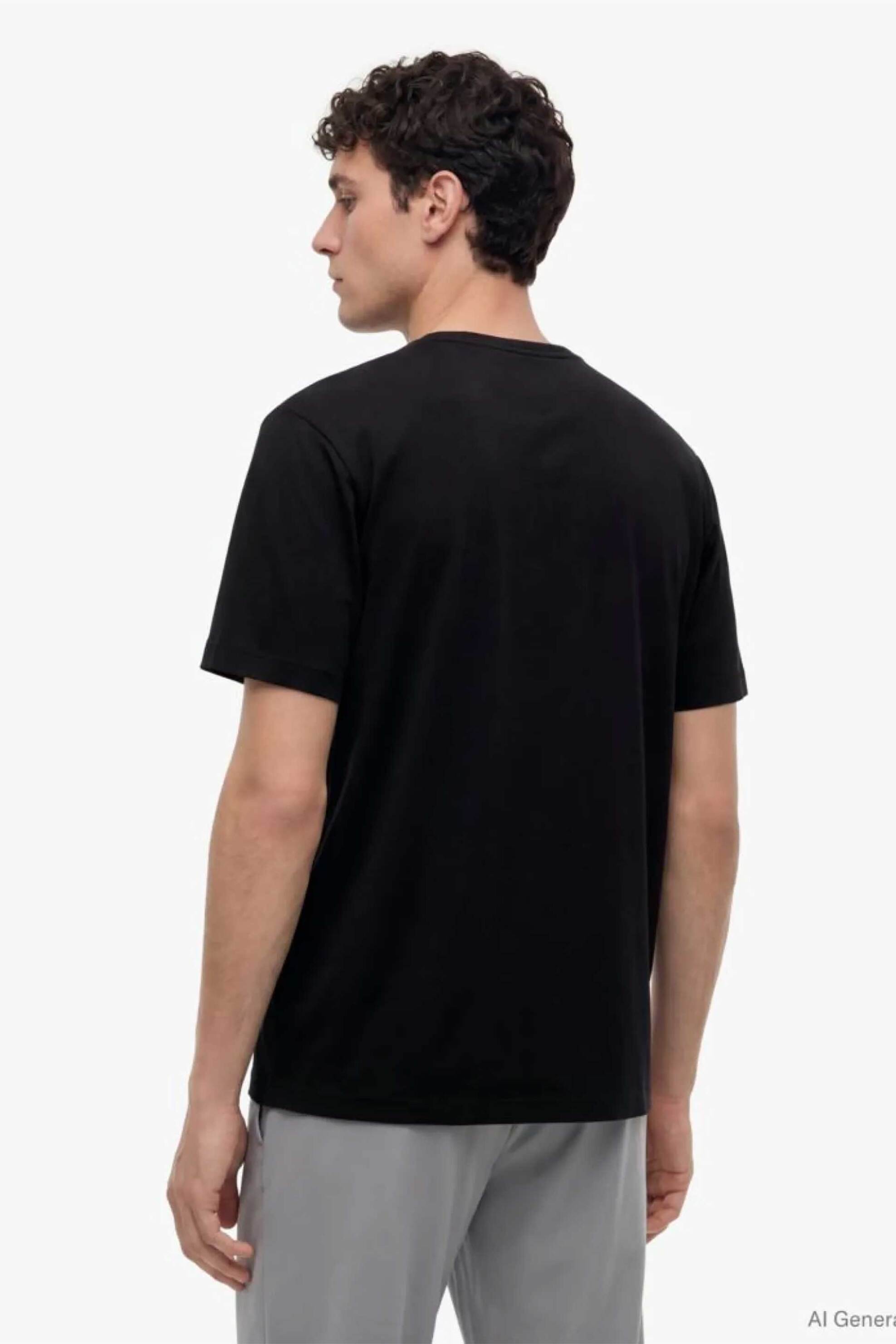 Tommy Hilfiger Ανδρικό T-Shirt με Κεντημένο Λογότυπο Regular Fit - Mw0Mw37313 Μαύρο