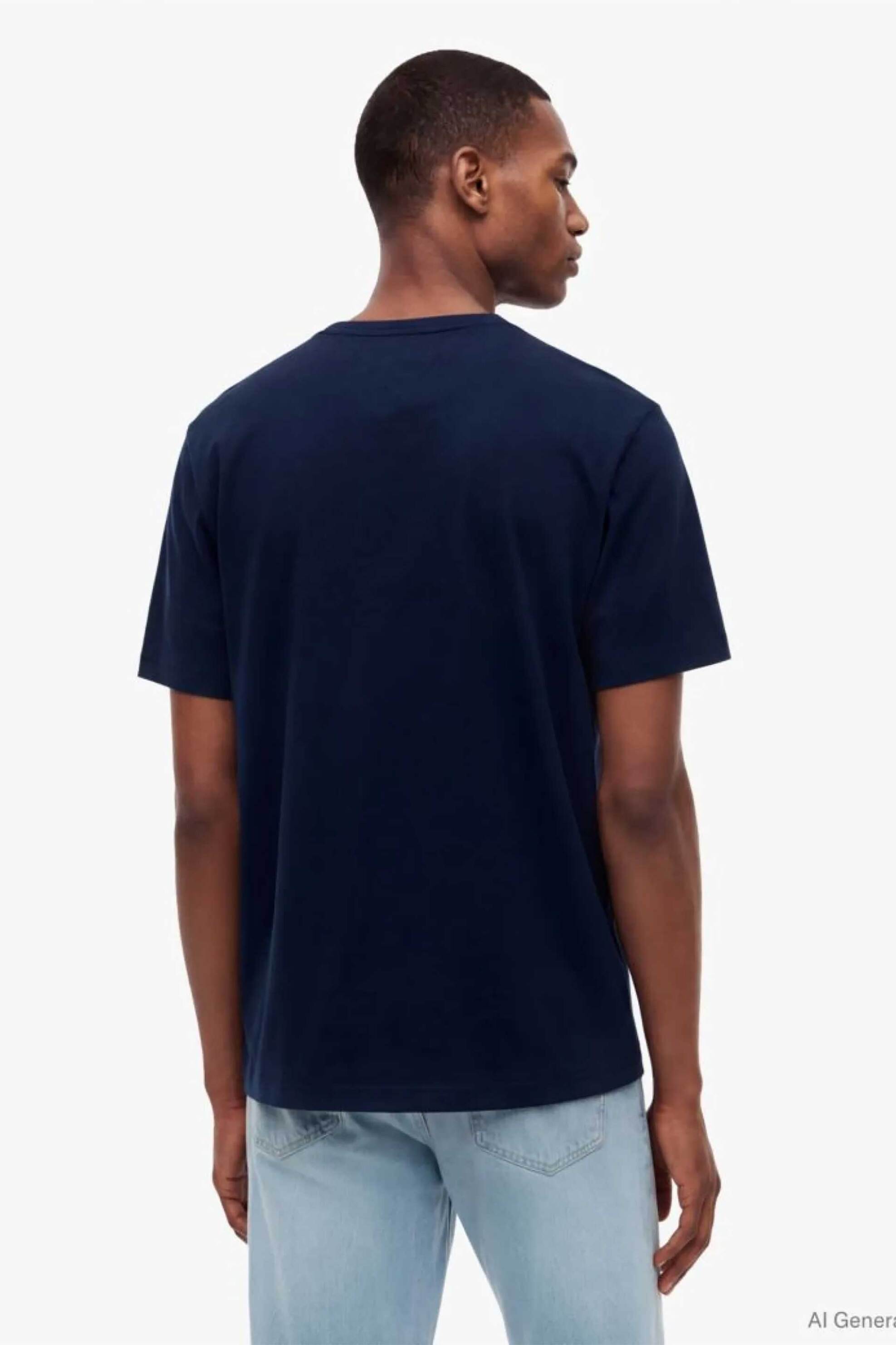 Tommy Hilfiger Ανδρικό T-Shirt με Κεντημένο Λογότυπο Regular Fit - Mw0Mw37313 Μπλε Navy
