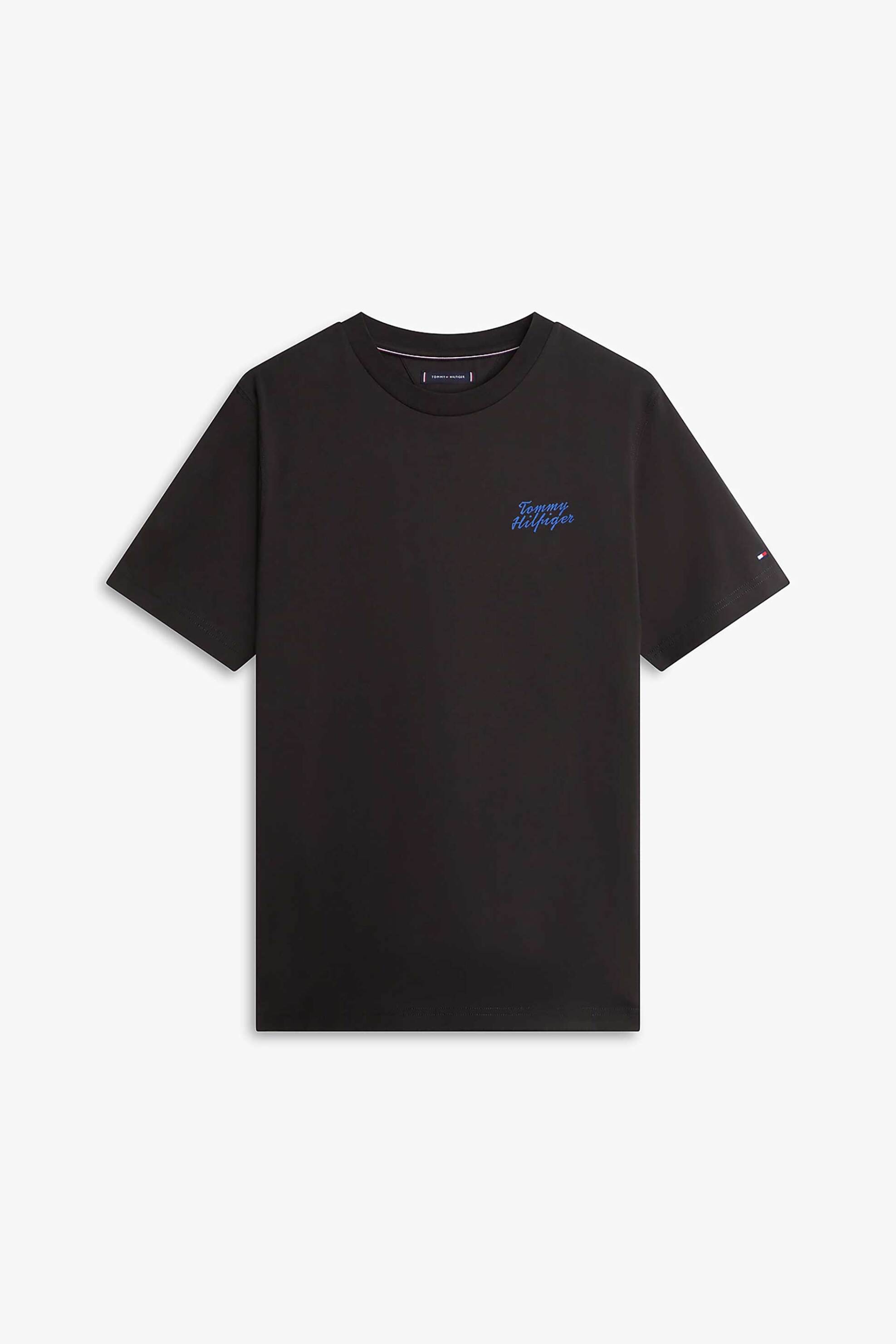 Tommy Hilfiger Ανδρικό T-Shirt με Λογότυπο Regular Fit - Mw0Mw42386 Μαύρο