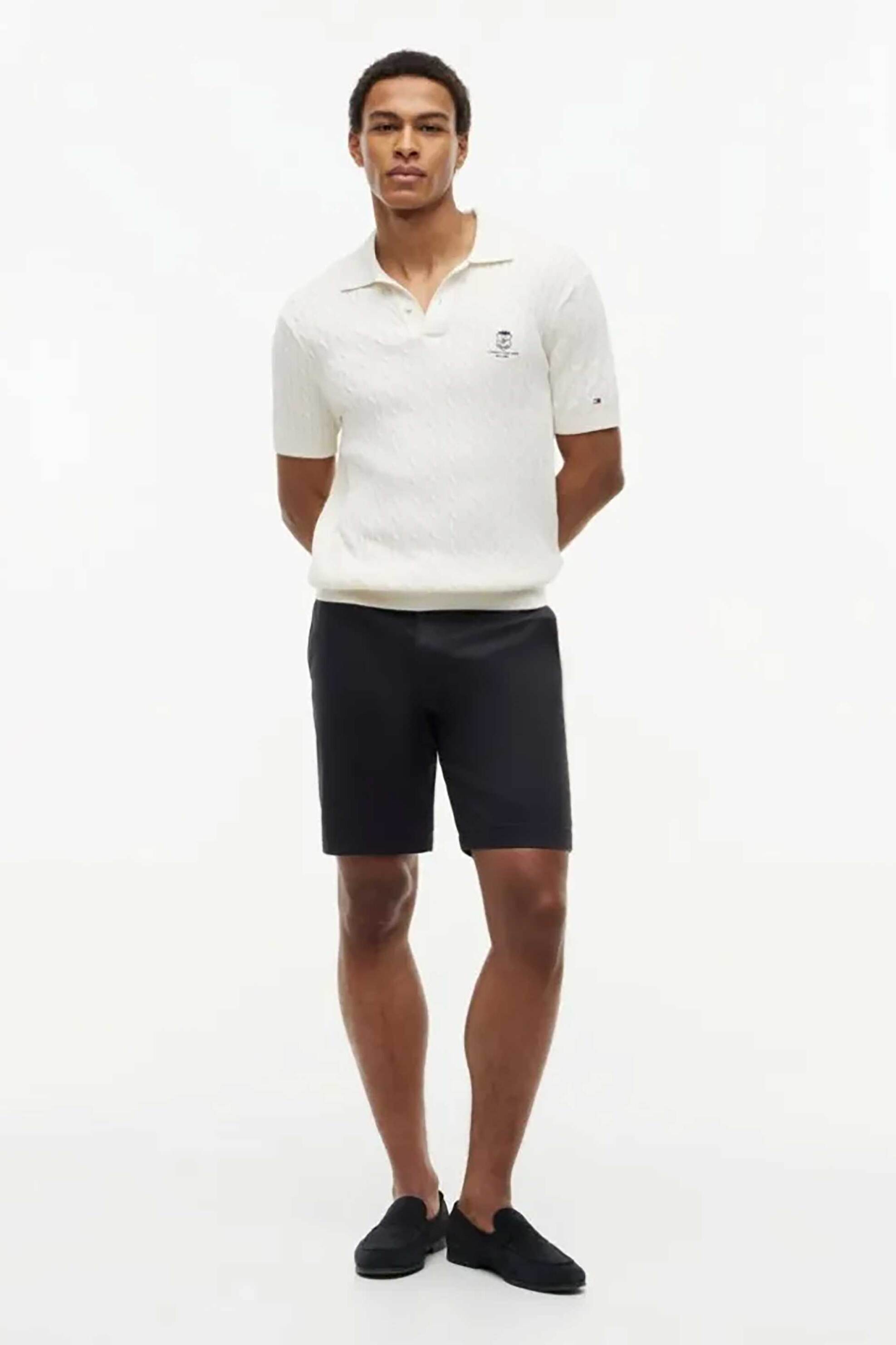 Tommy Hilfiger ανδρική βερμούδα chino Slim Fit "Denton" - MW0MW42355 Μπλε Σκούρο