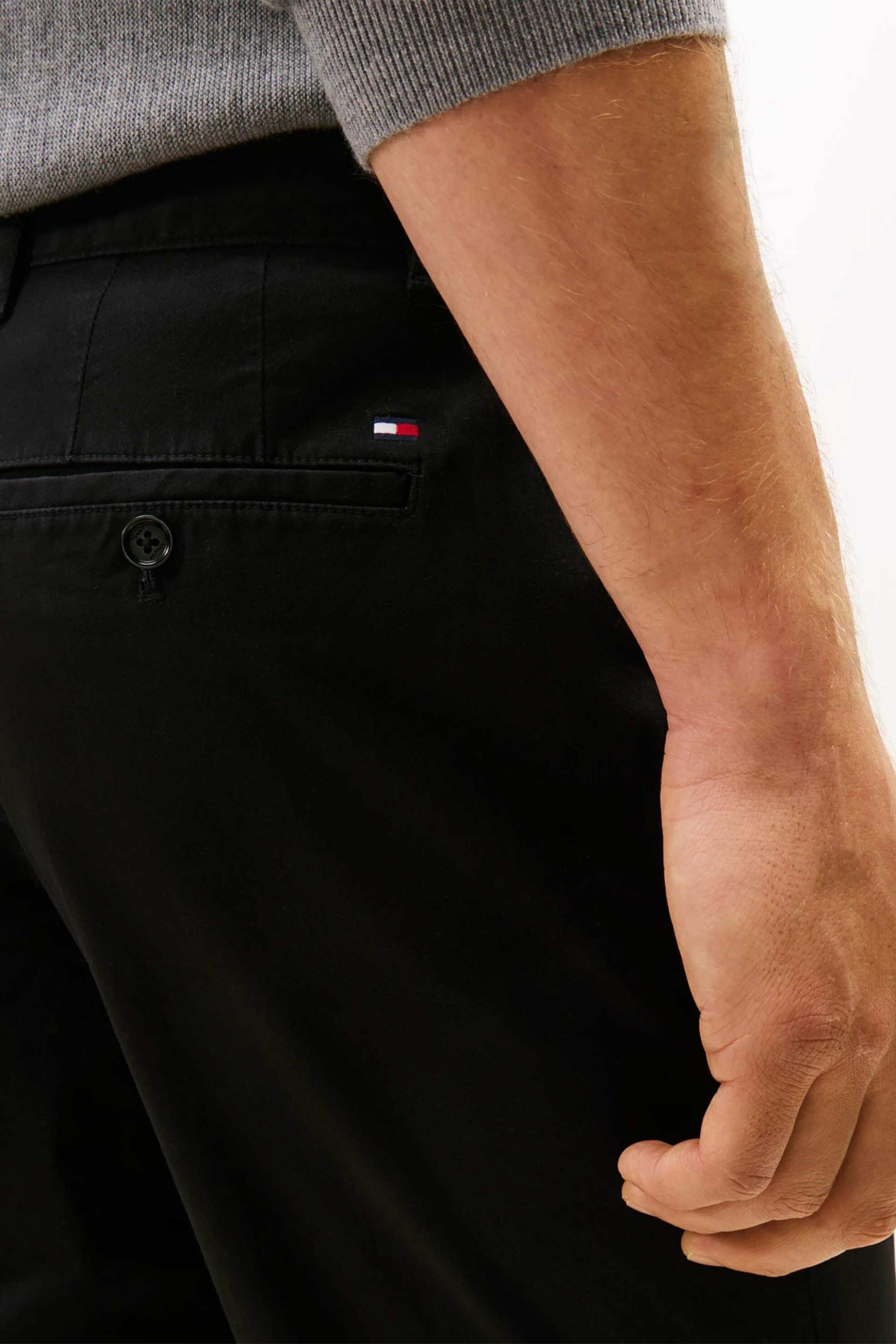 Tommy Hilfiger Ανδρικό Παντελόνι Chino Regular Fit - Mw0Mw41993 Μαύρο