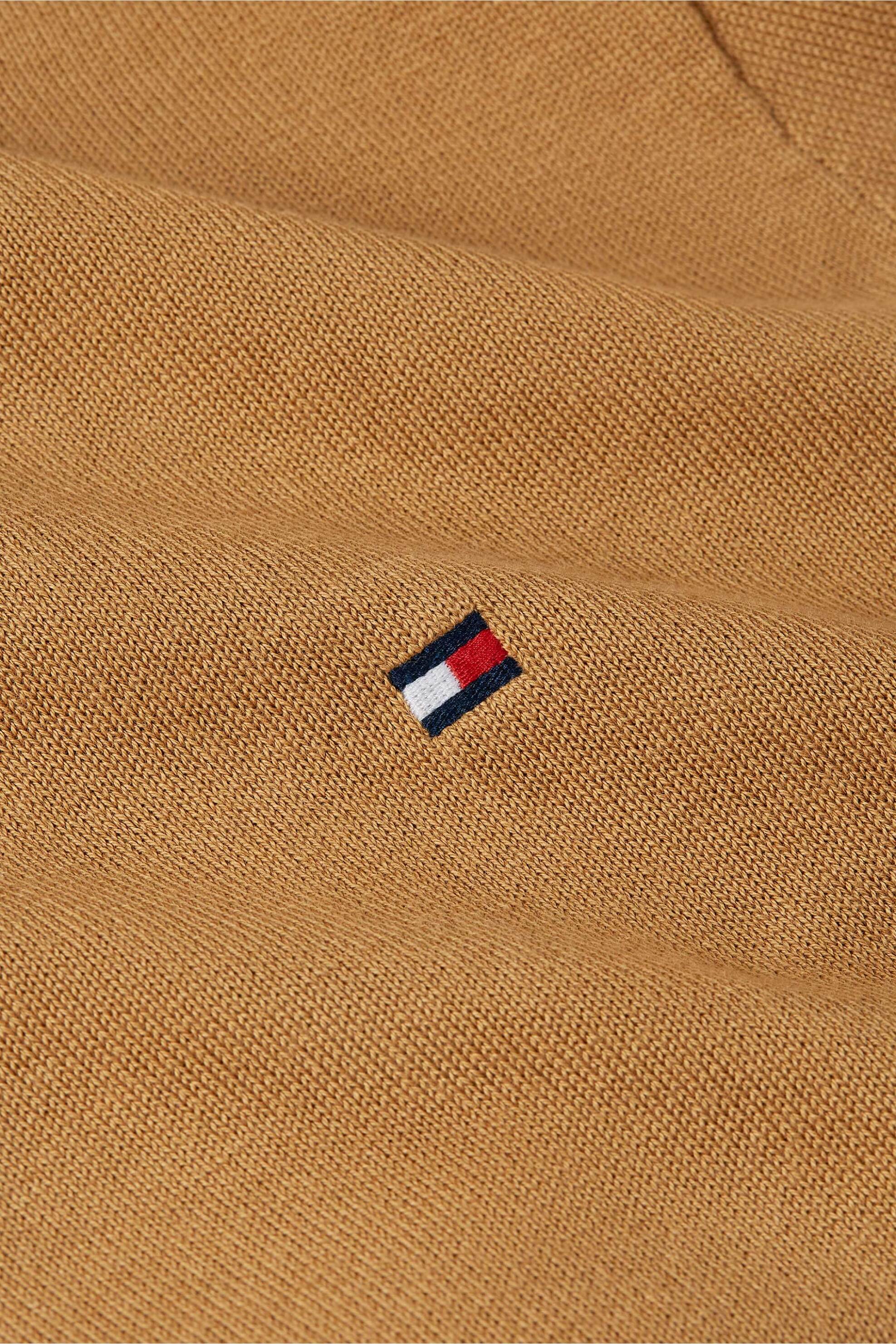 Tommy Hilfiger Ανδρικό Πουλόβερ με Κεντημένο Λογότυπο Regular Fit - Mw0Mw39999 Καμηλό