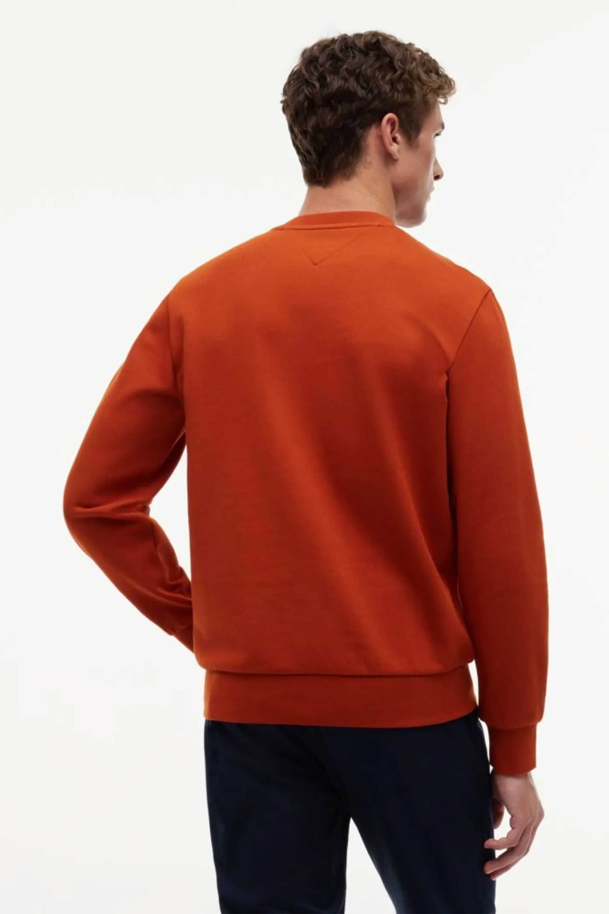 Tommy Hilfiger Ανδρική Μπλούζα Φούτερ με Λογότυπο Regular Fit - Mw0Mw43218 Κεραμιδί